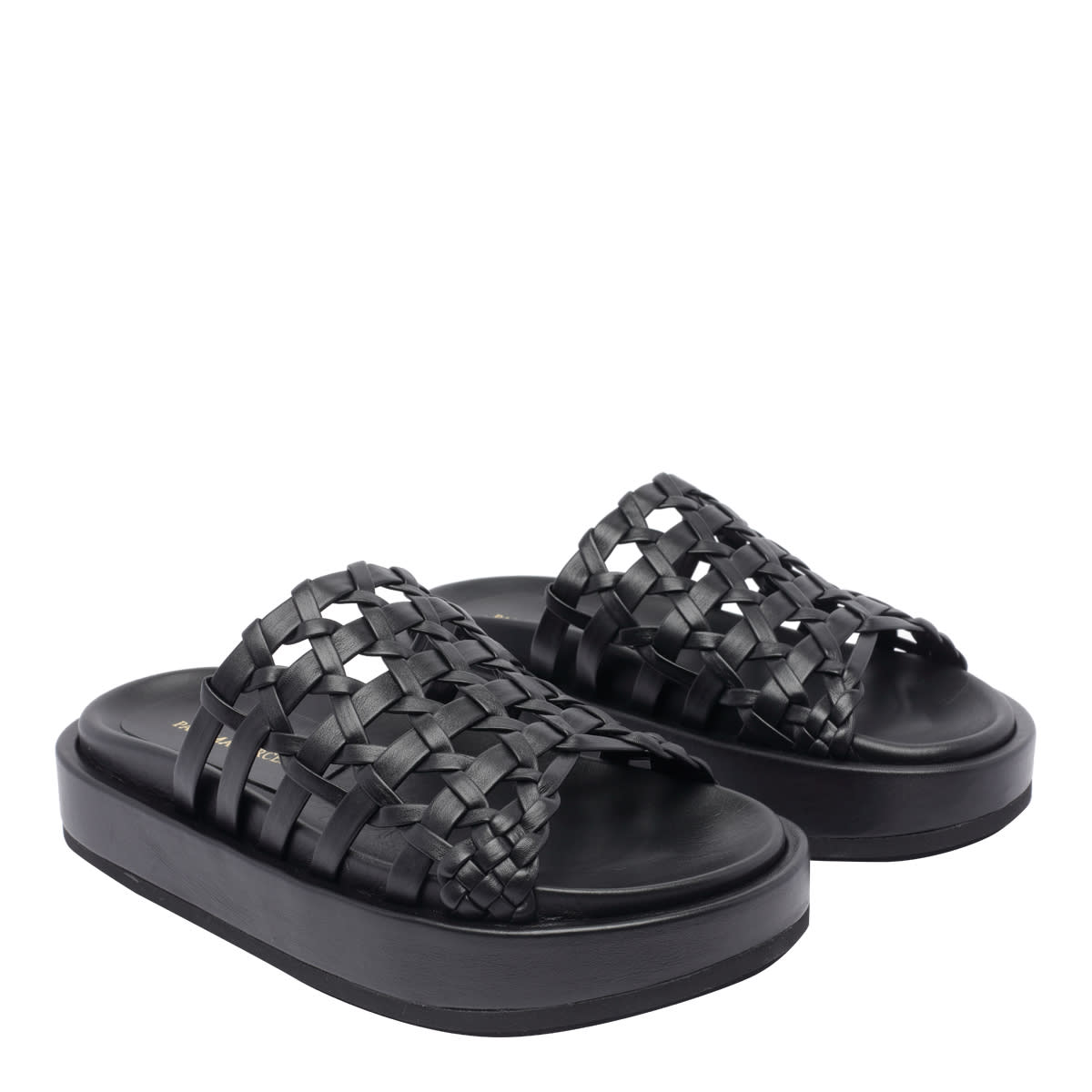 Paloma Barceló Paloma Barcelo Leather Nadira Flat Sandals In Black
