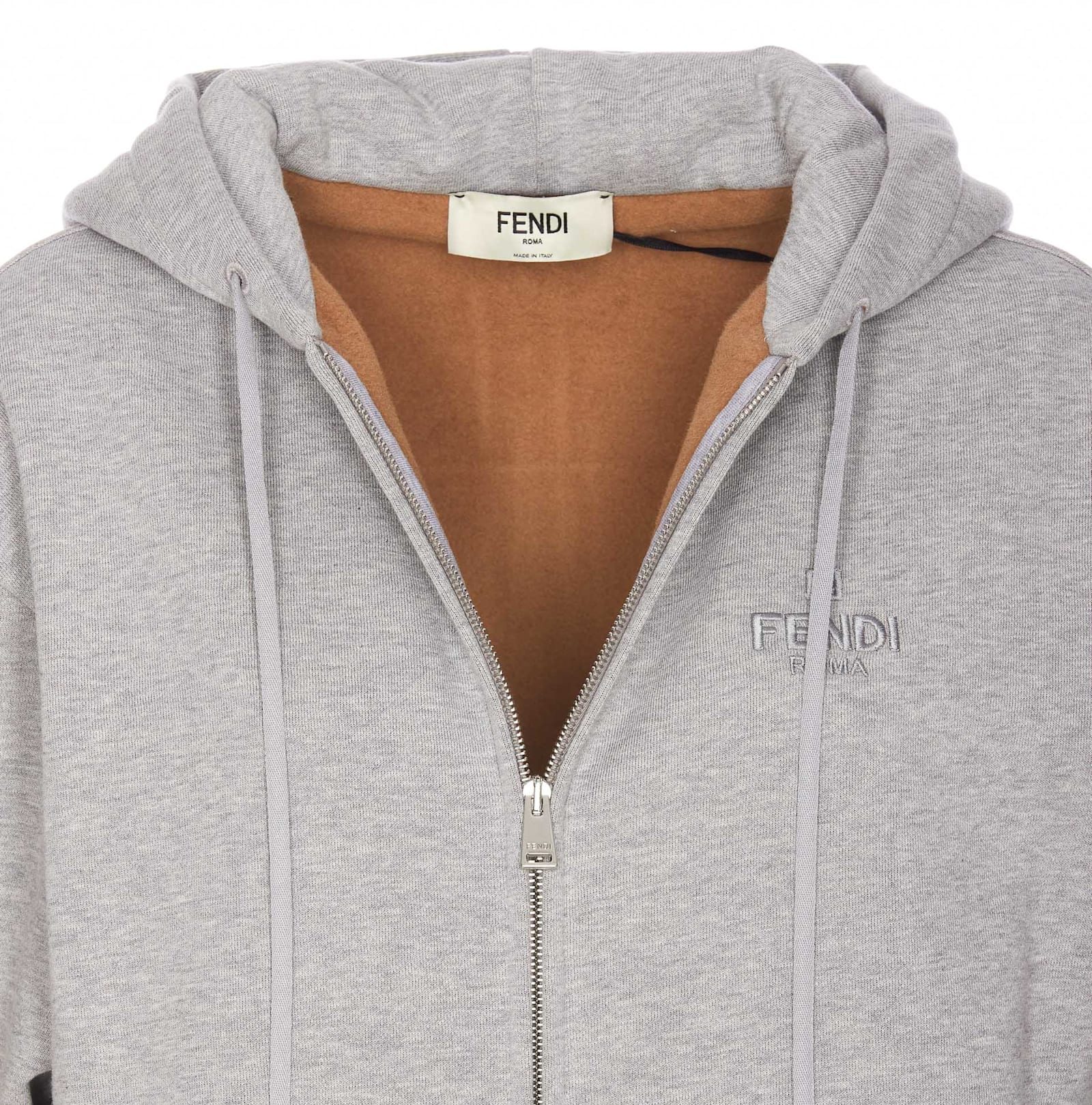 Shop Fendi Roma Hoodie In Grey