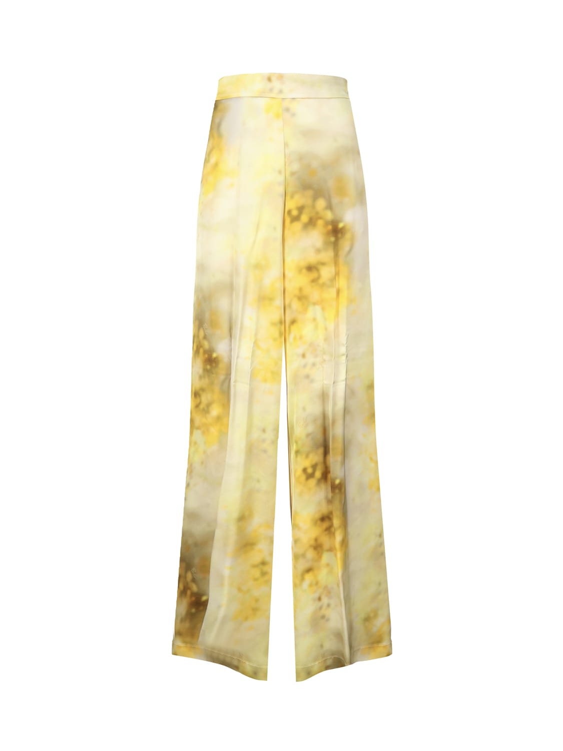 Shop Pinko Shaded Flower Palazzo Pants In Yellow