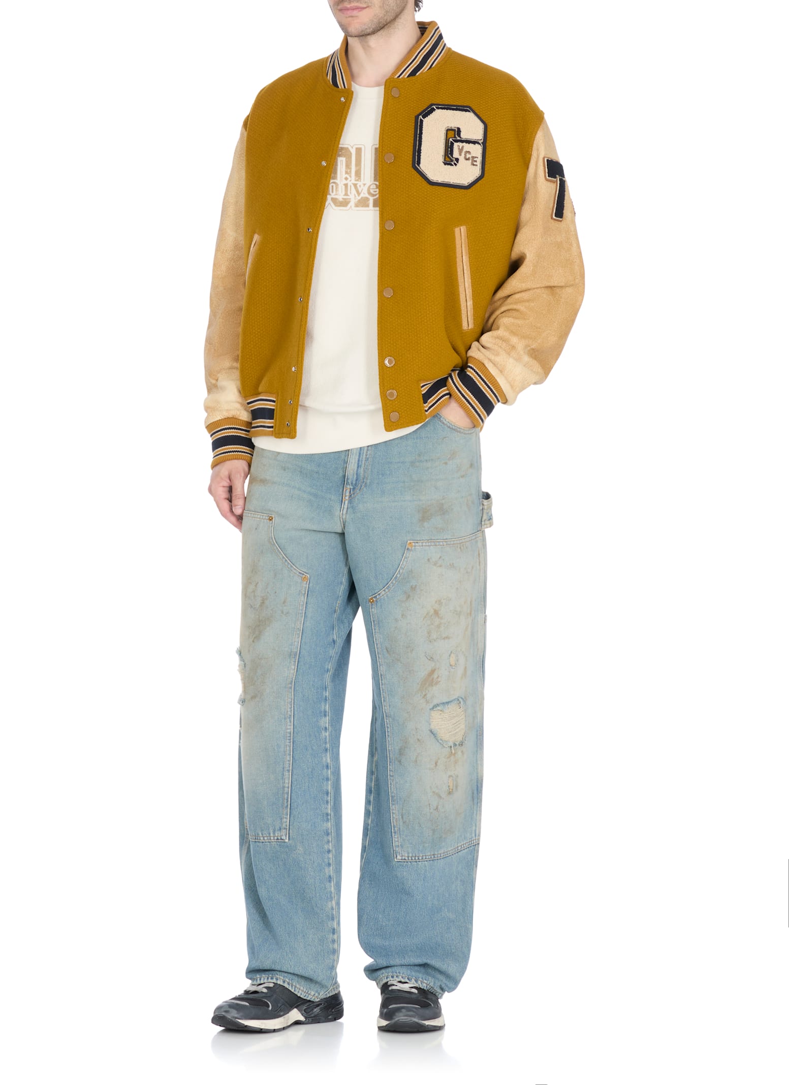 Golden Goose Deluxe Brand Men Ochre Wool Aleandro Bomber Jacket In Yellow