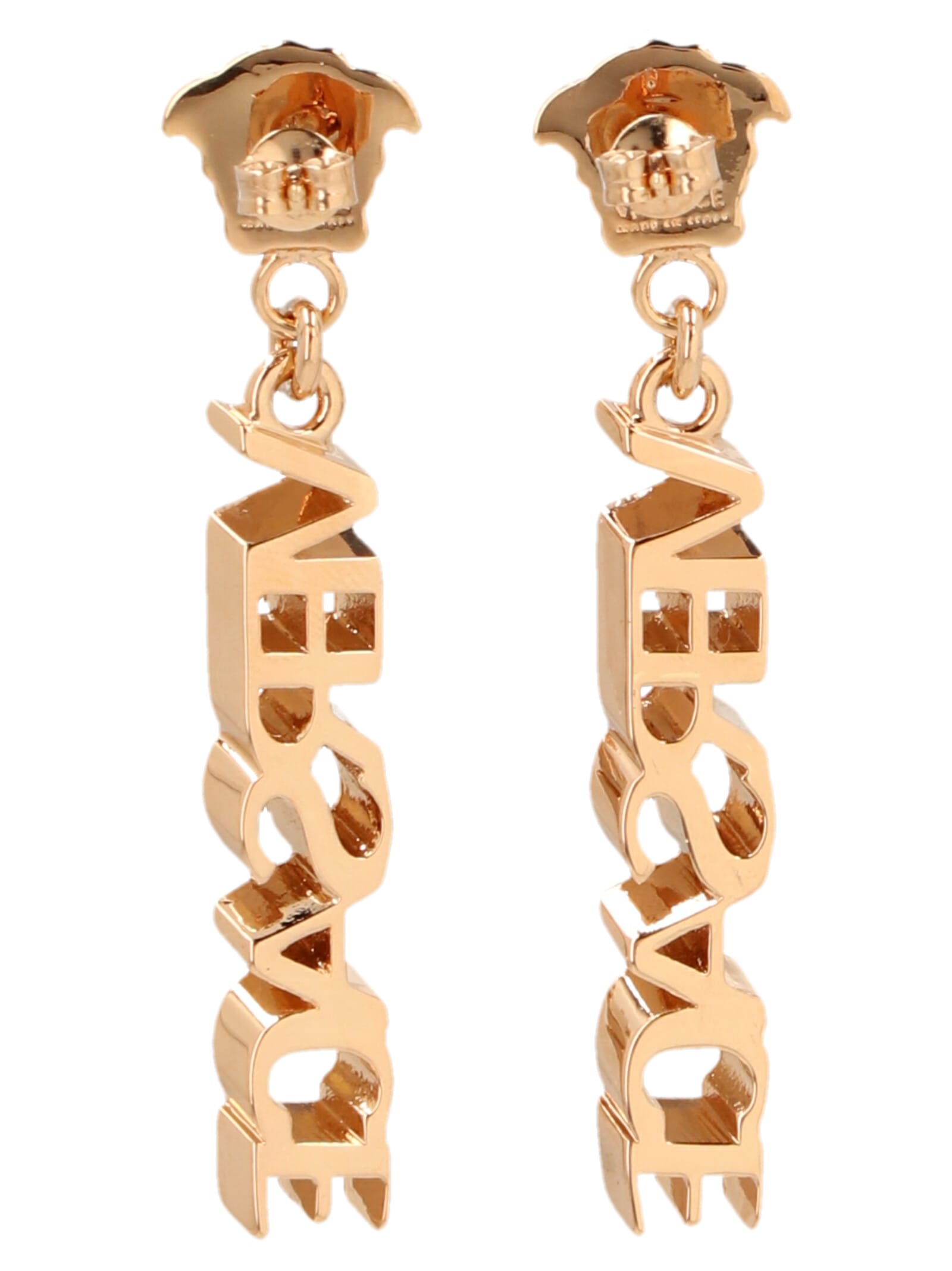 Shop Versace Pendant Earrings In Gold