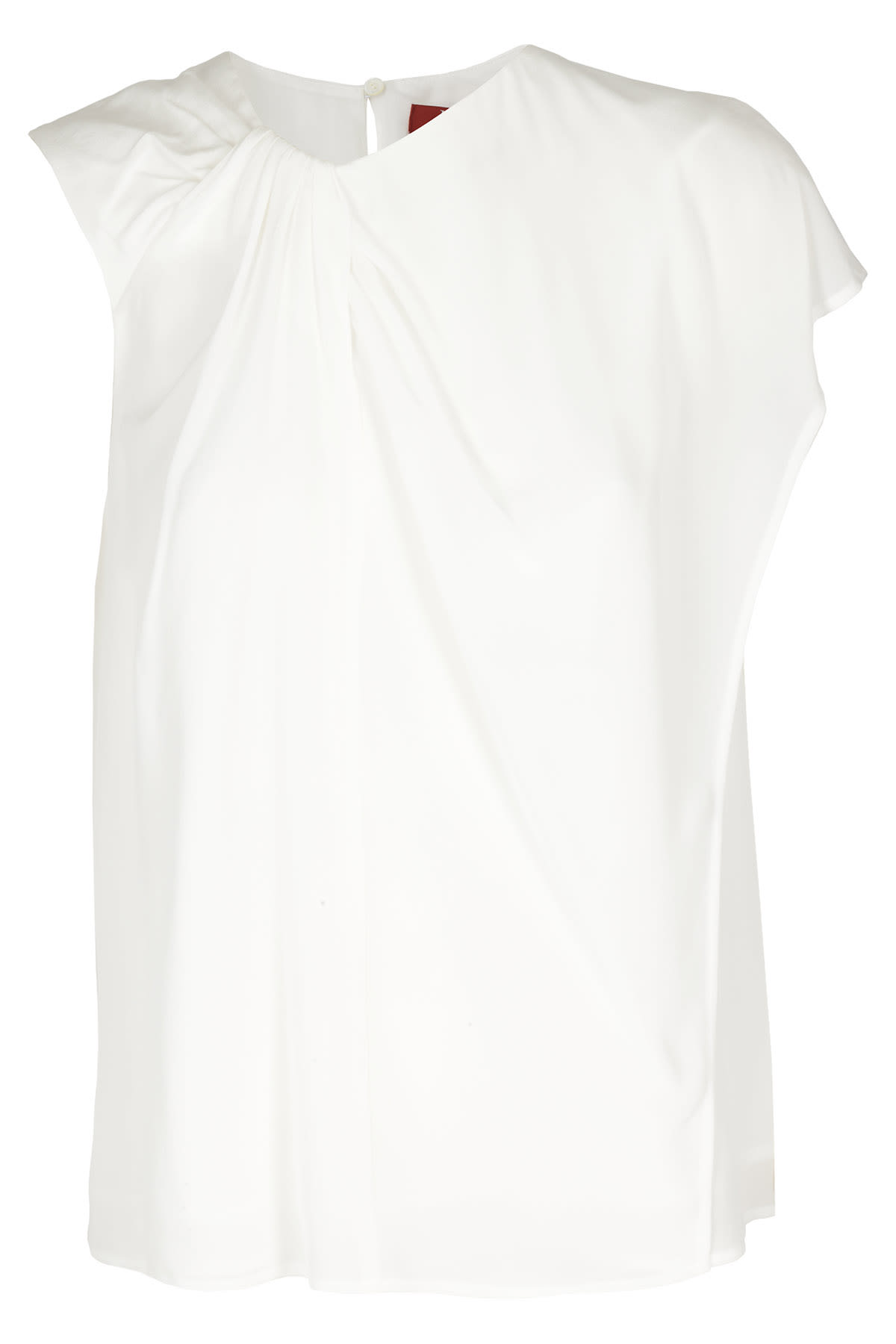 Max Mara Baylda Top In Bianco Seta