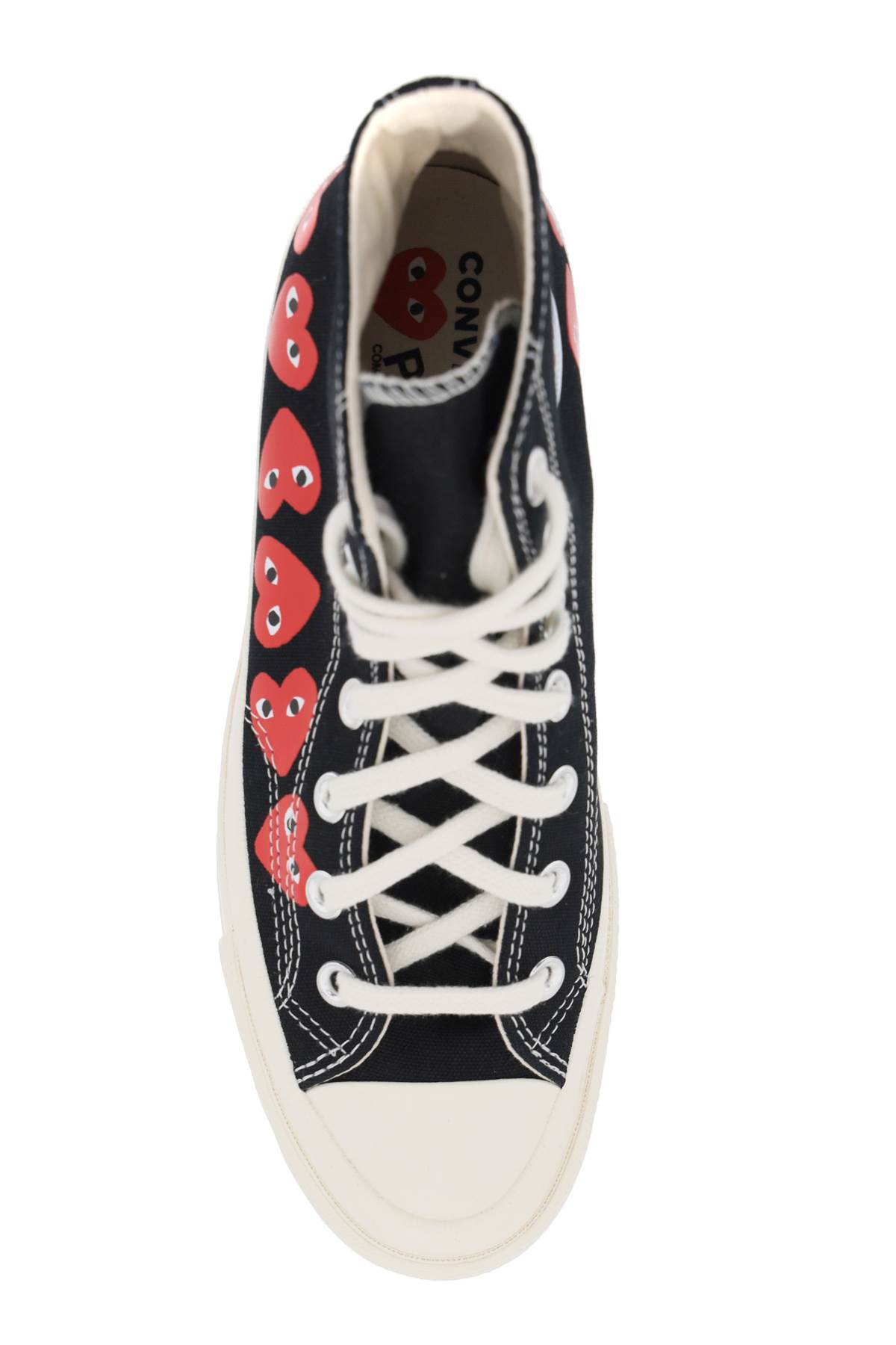 Shop Comme Des Garçons Play Multi Heart Converse X Comme Des Gar S Play Hi-top Sneakers In Black/red