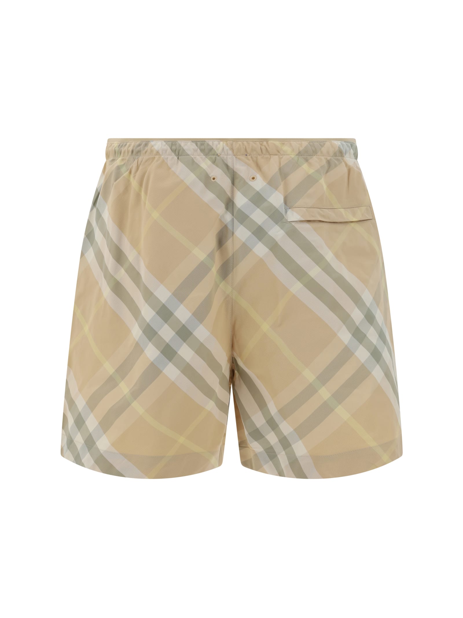 Shop Burberry Swim Trunks In Flax Ip Check