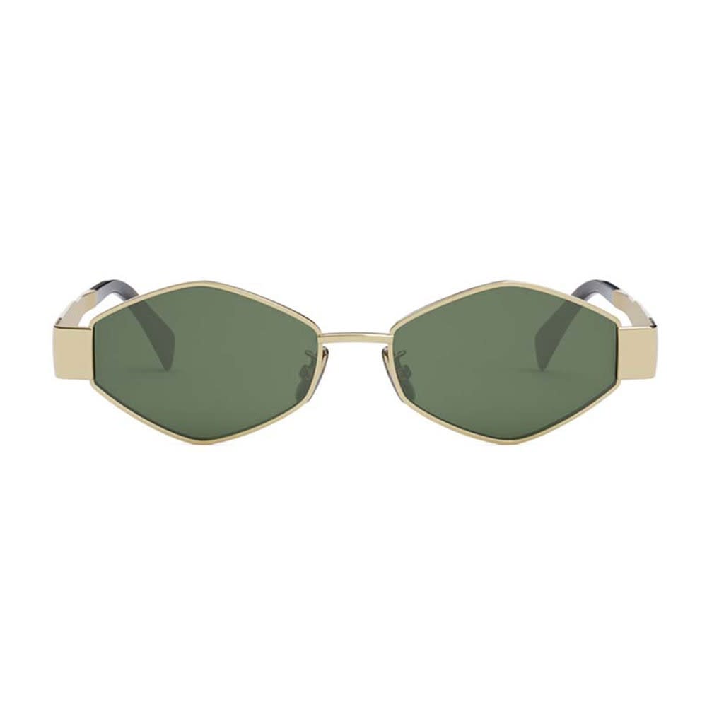 Shop Celine Sunglasses In Oro/verde