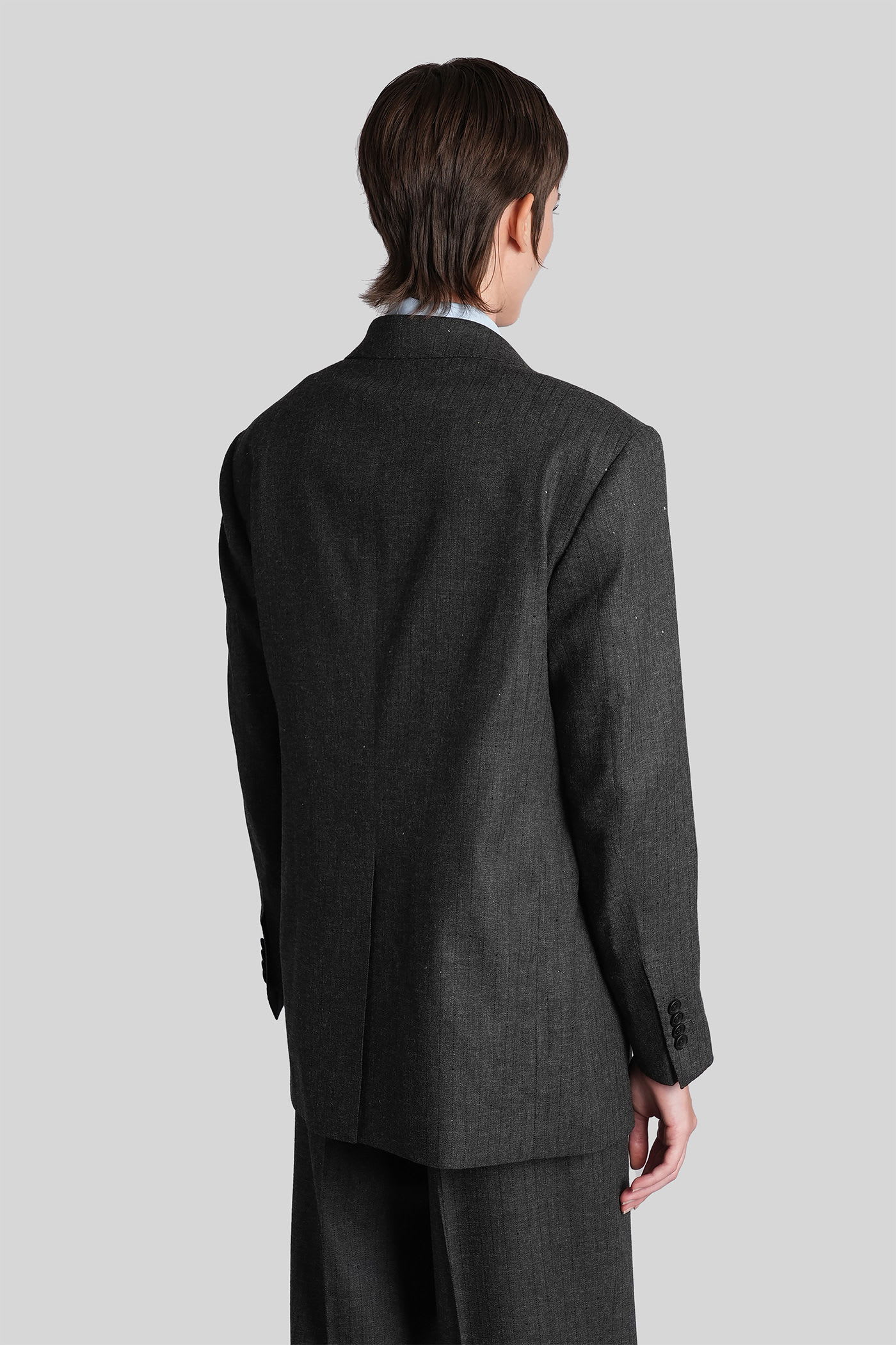 Tagliatore J-loreley19b Blazer In Grey Viscose In Black