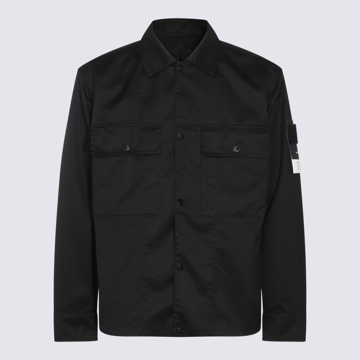 Shop Stone Island Black Wool Shirt