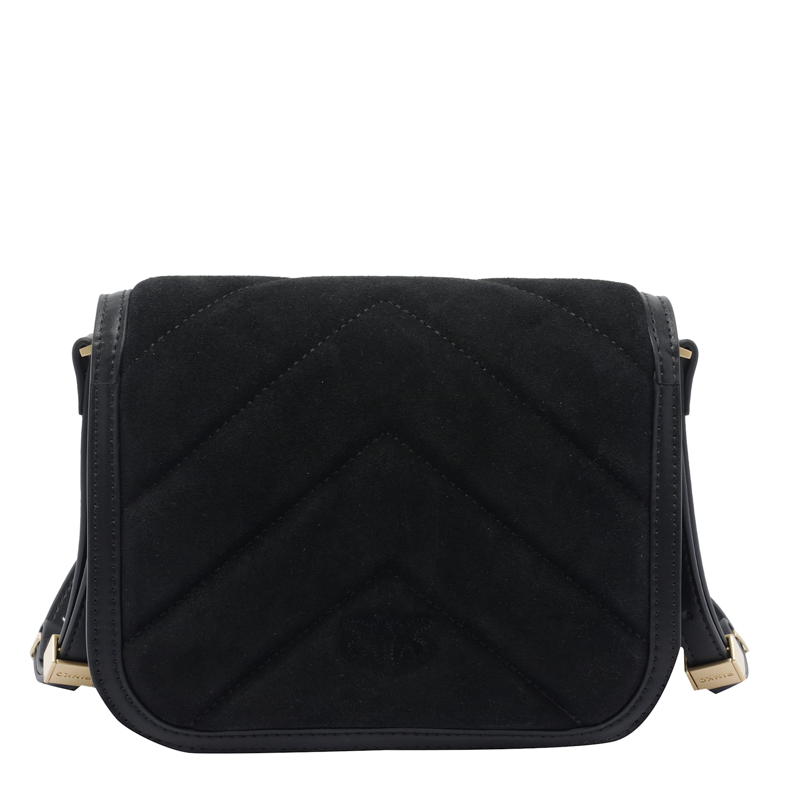 Pinko Suede Mini Love Bag Box Shoulder Bag In Black