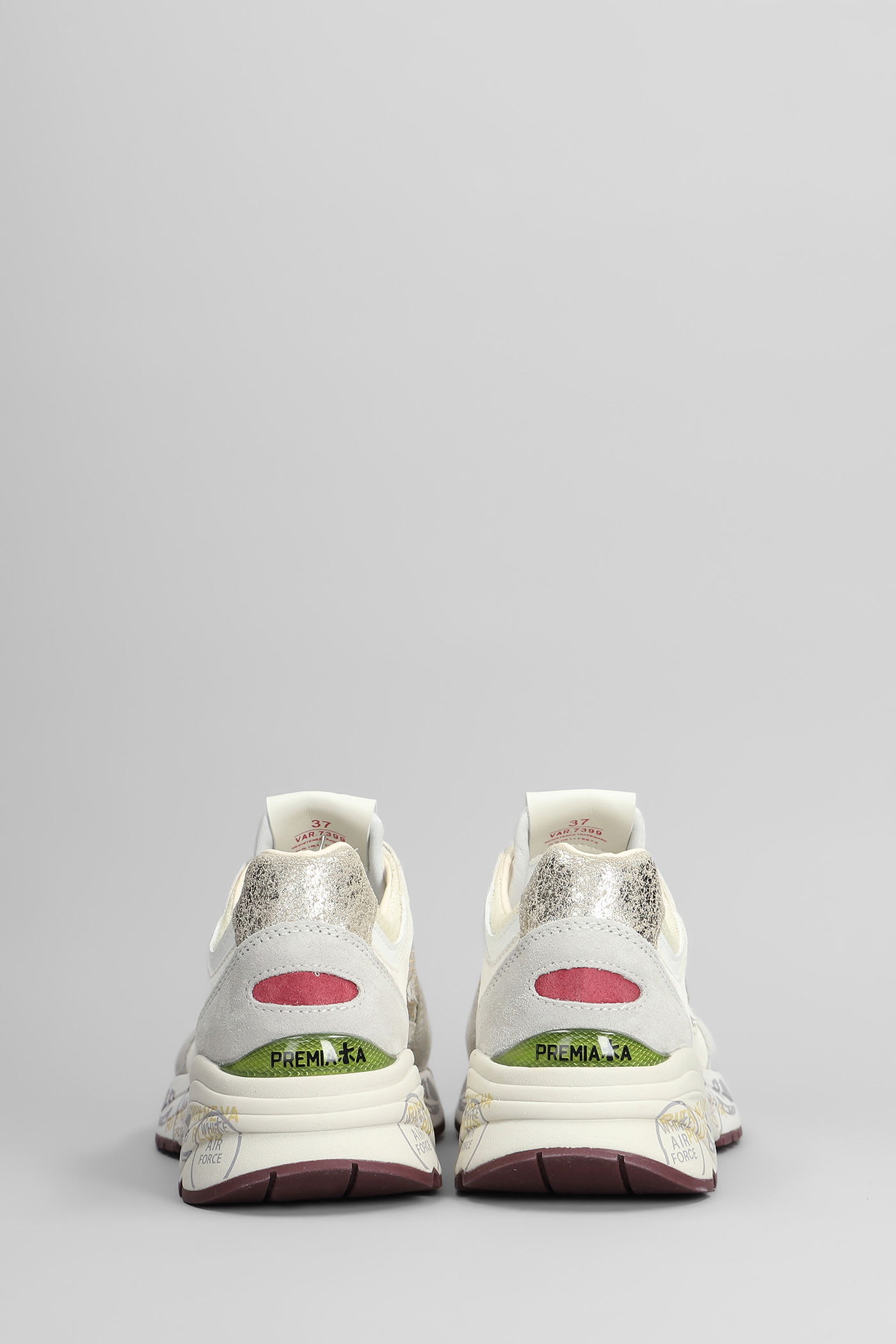 Premiata Mase Sneakers In Grey Suede And Fabric In Sand