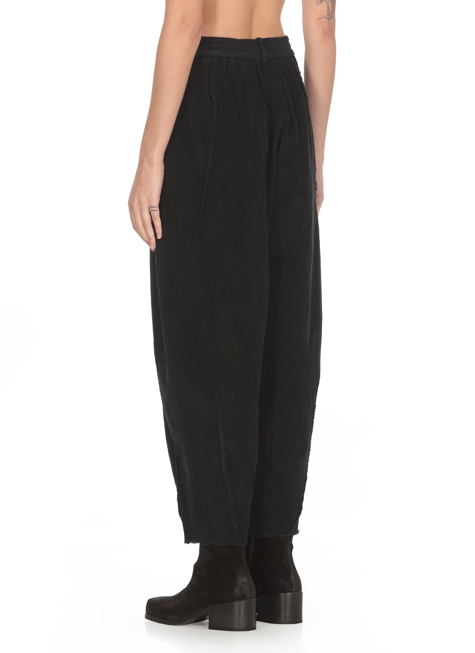 Shop Sanctamuerte Cotton Pants In Black