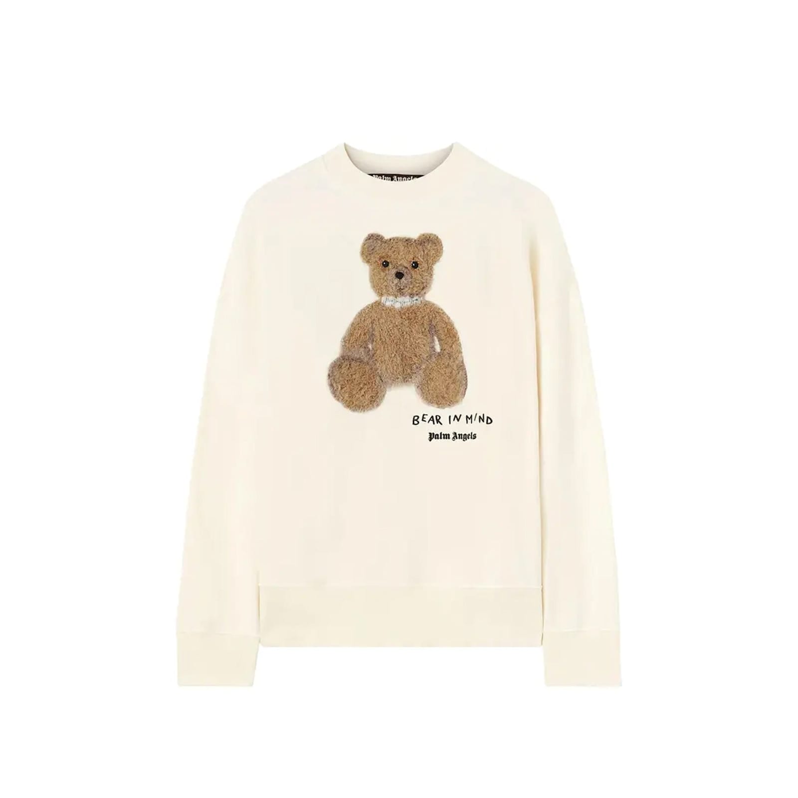 Palm Angels Cotton Crew Neck Sweatshirt With Teddy Bear Motif