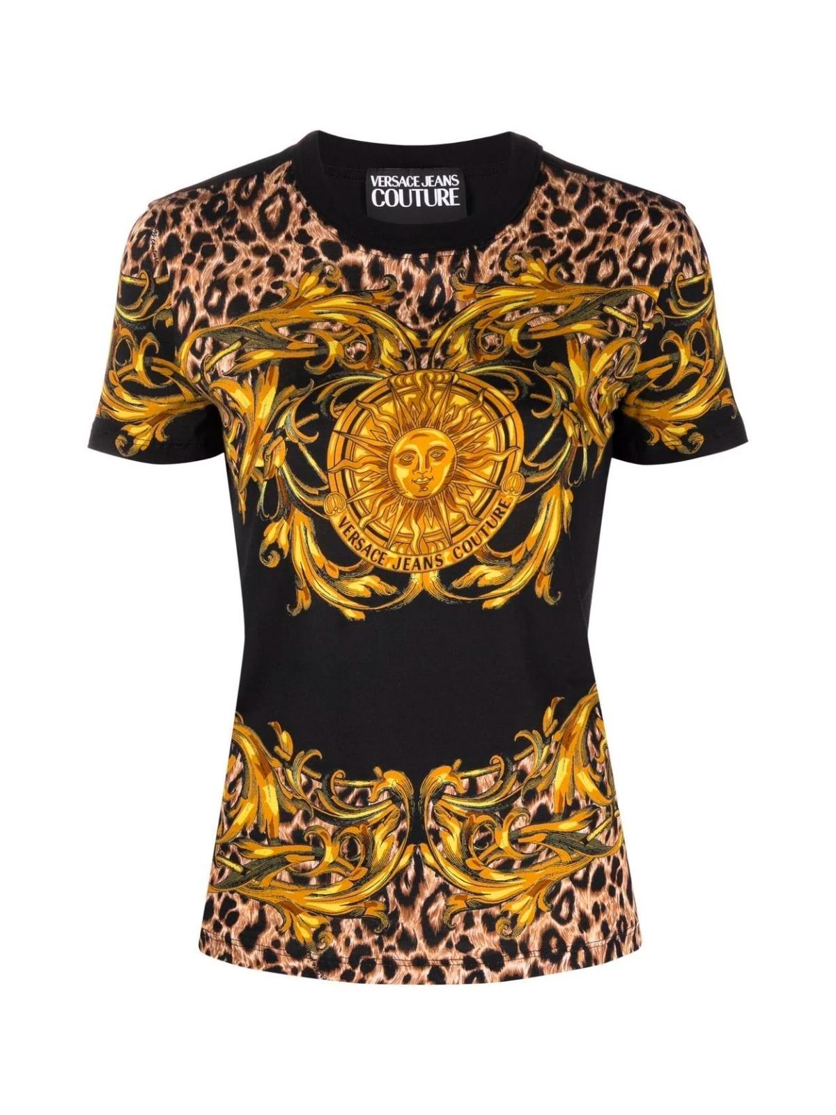 Versace Jeans Couture Placed T-shirt Jersey Cotton Panel Leo Baroque