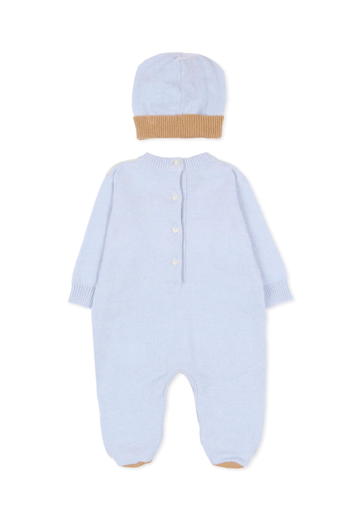 Fay Light Blue Set For Baby Boy With Logo In Blue