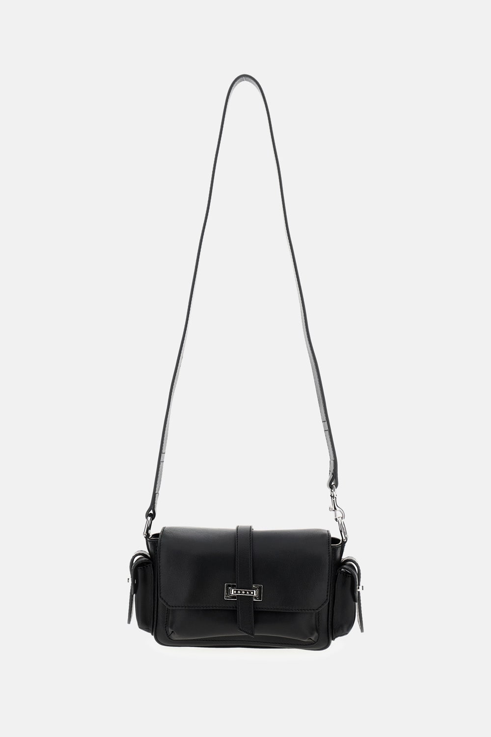 Hogan Flap Small Leather Crossbody Bag In Black