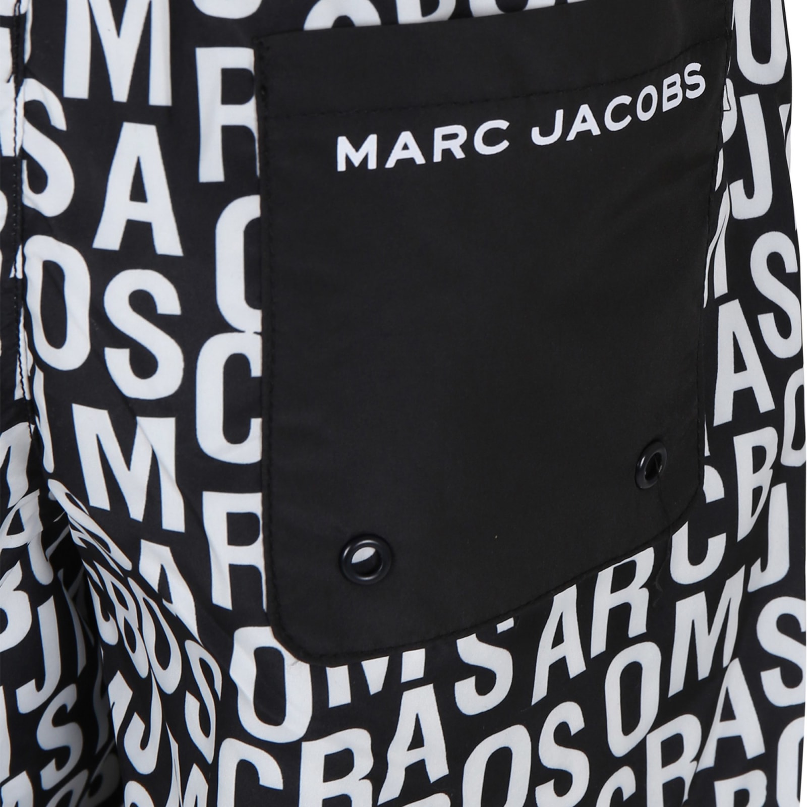 Shop Little Marc Jacobs Black Swim Shorts For Boy With Logo