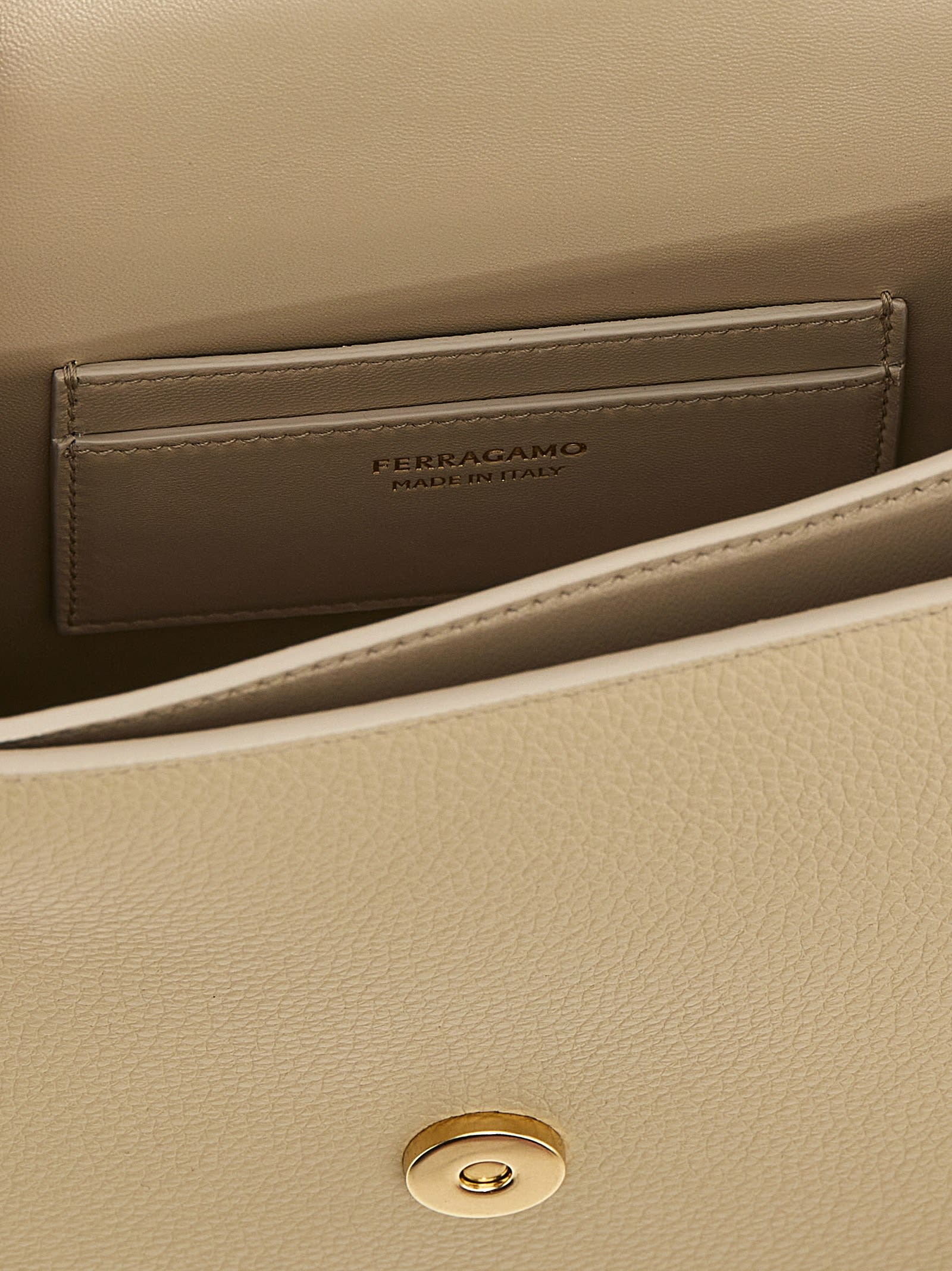 Ferragamo Gancini S Crossbody Bag In Beige