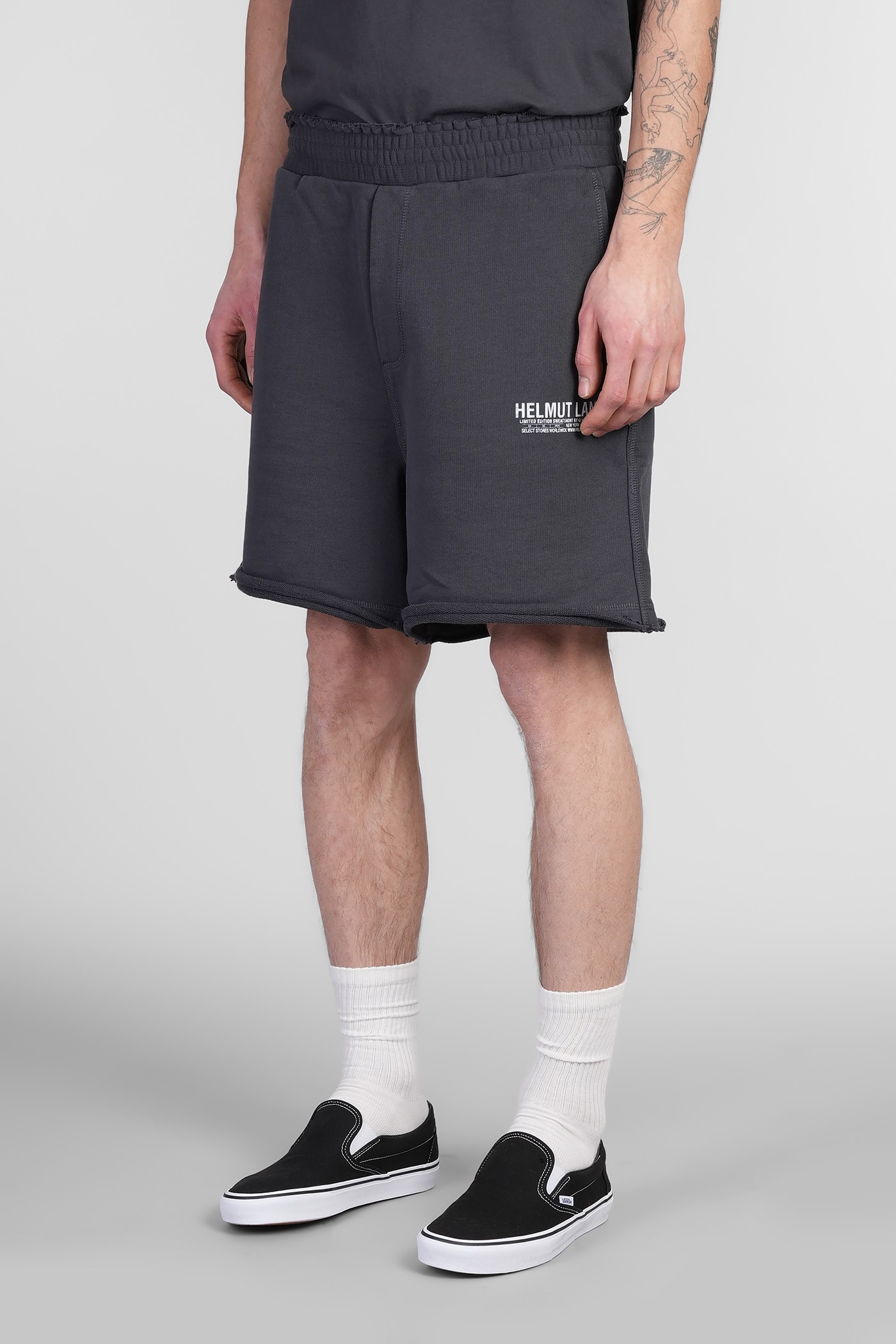 Helmut Lang Man Grey Shorts In Grey