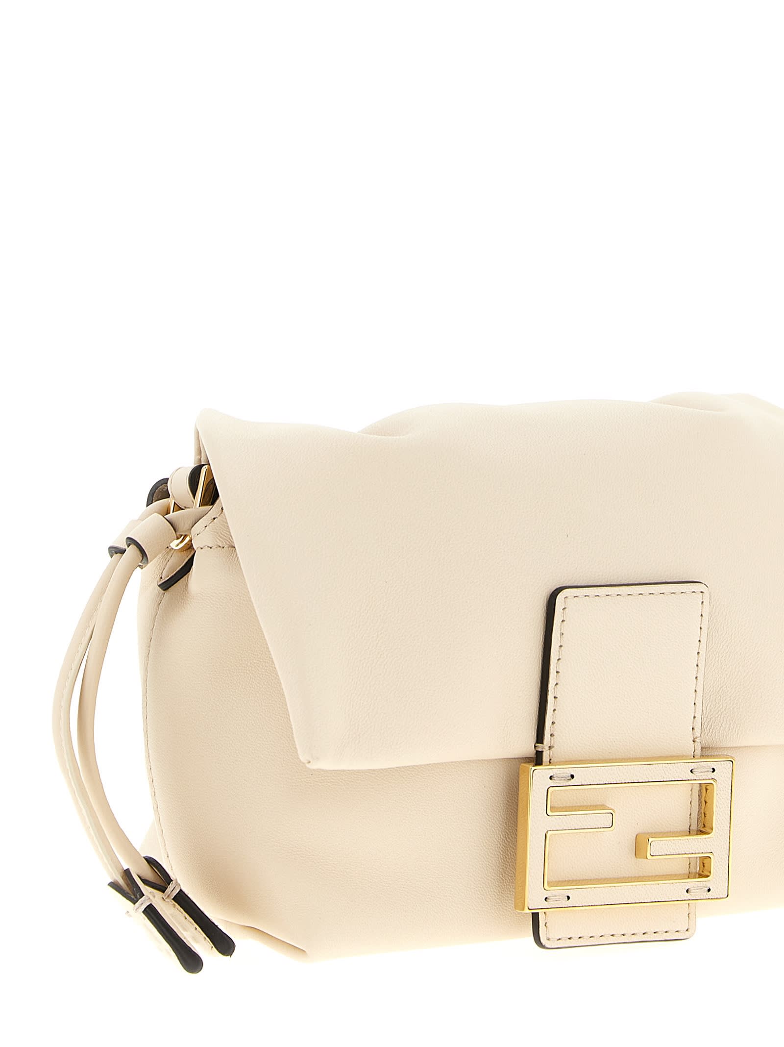 Fendi Mamma Baguette Small Handbag In White