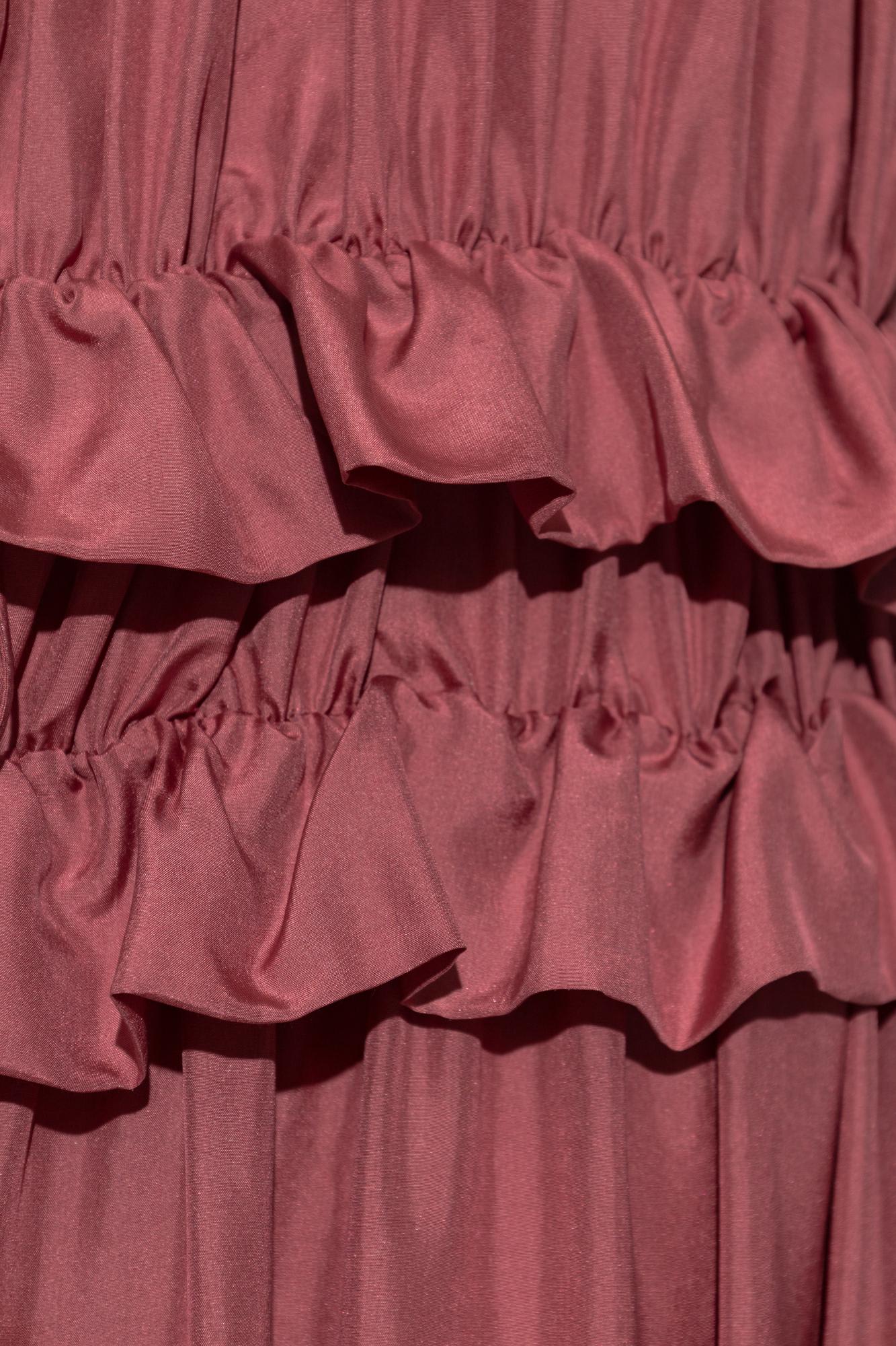 Chloé Silk Dress With Ruffles In Pink