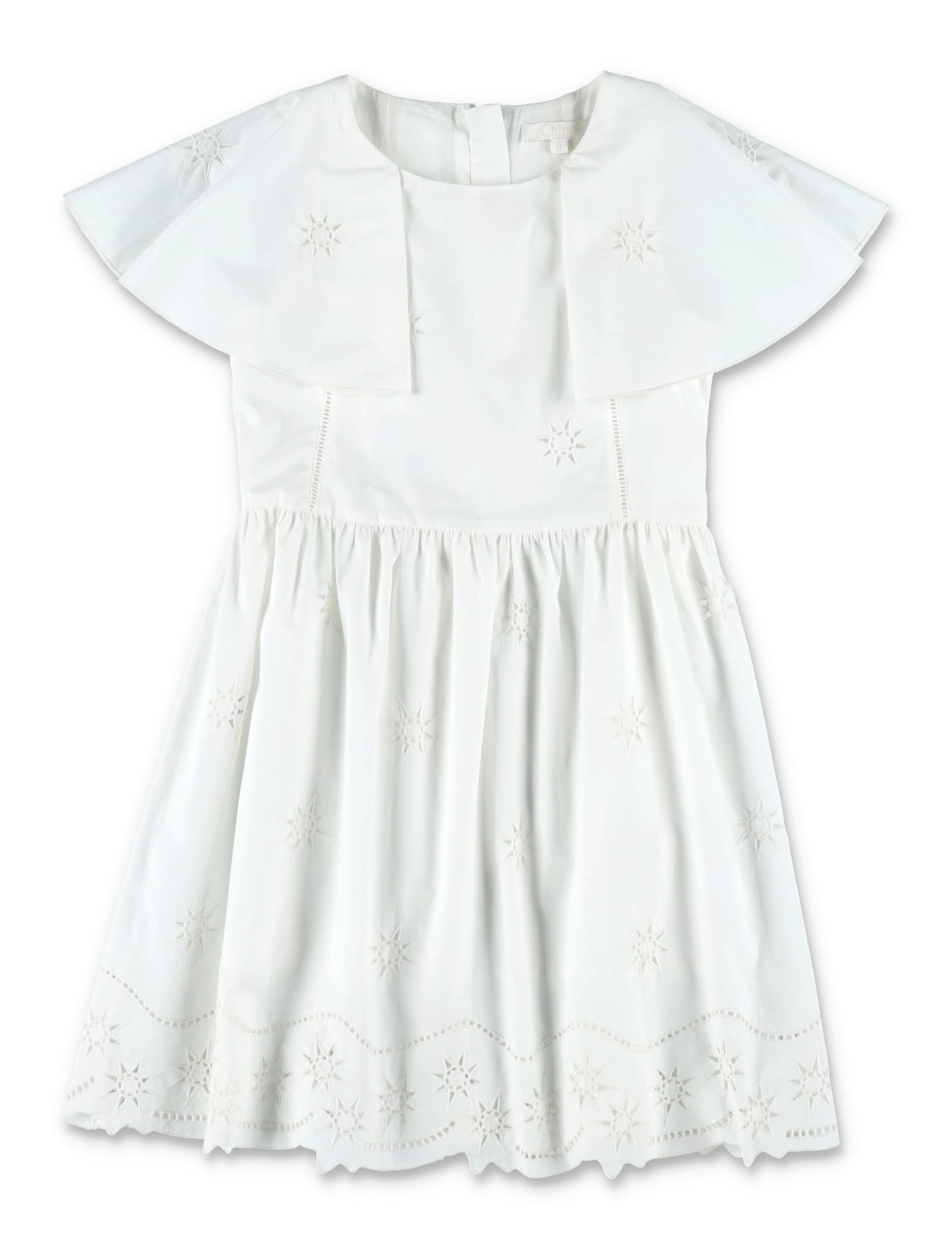 Shop Chloé Embroidered Dress In White