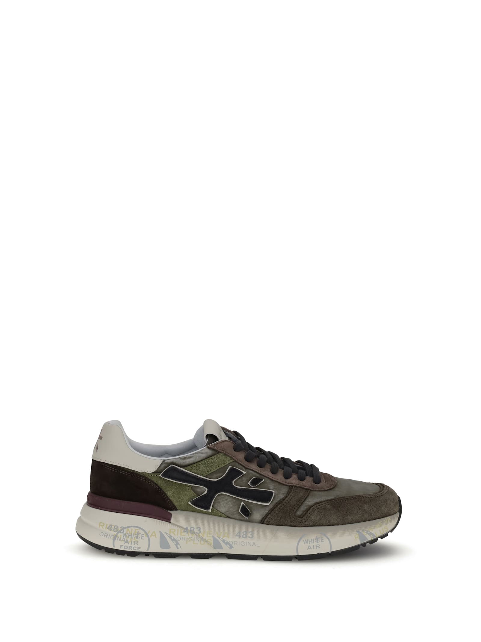 Premiata Mick Suede Leather Panel Sneakers In Multi