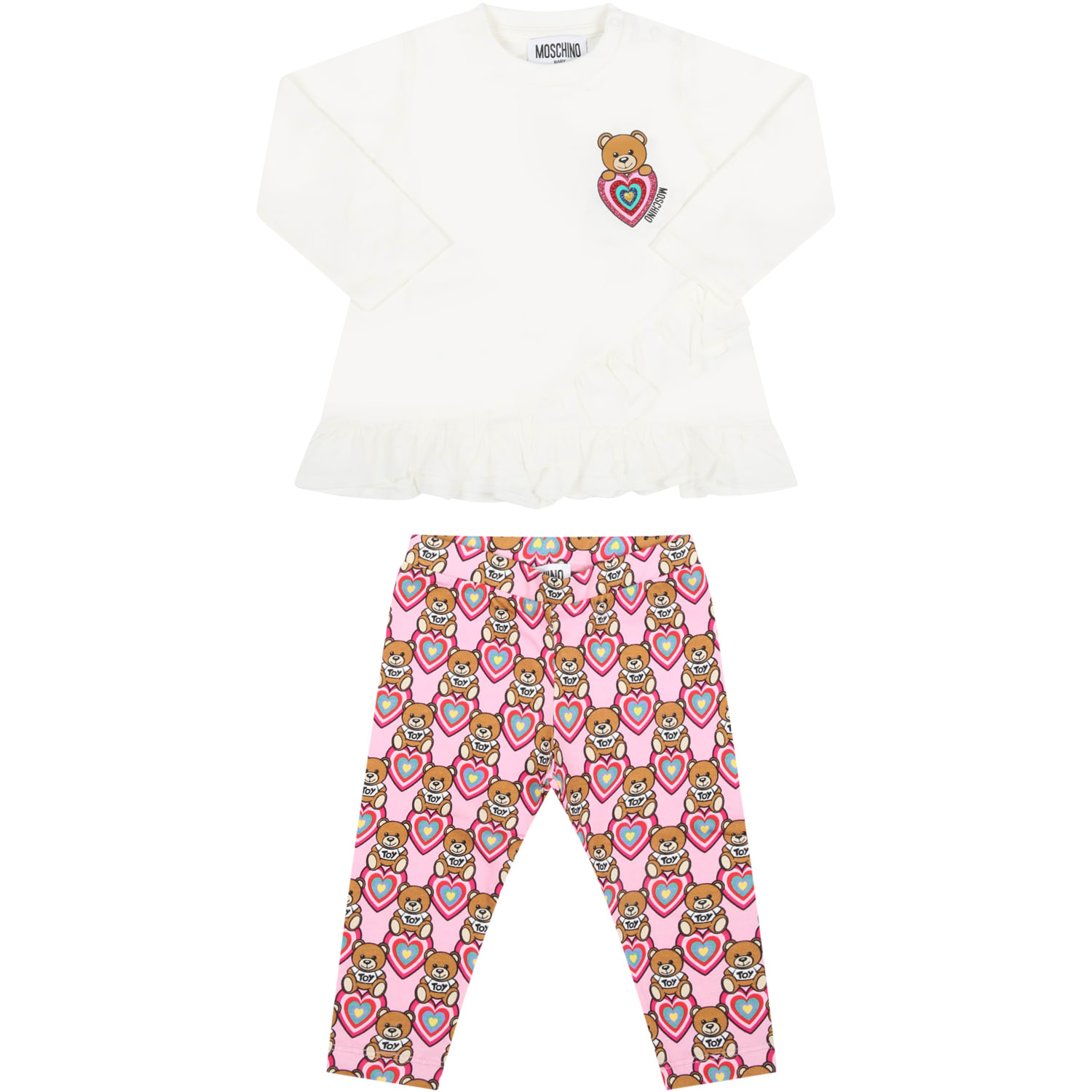 Moschino Multicolor Set For Baby Girl With Hearts
