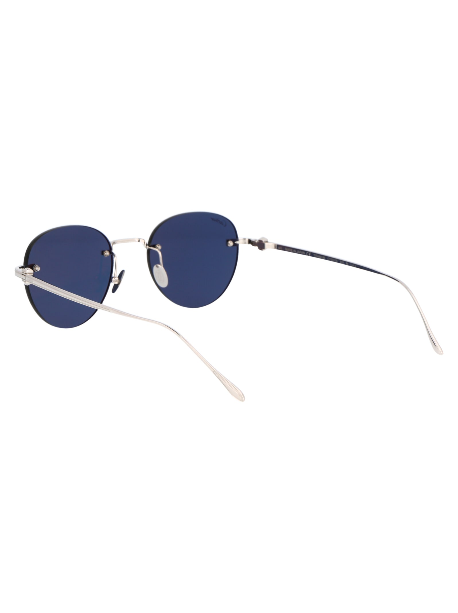 Shop Cartier Ct0331s Sunglasses In 001 Silver Silver Blue