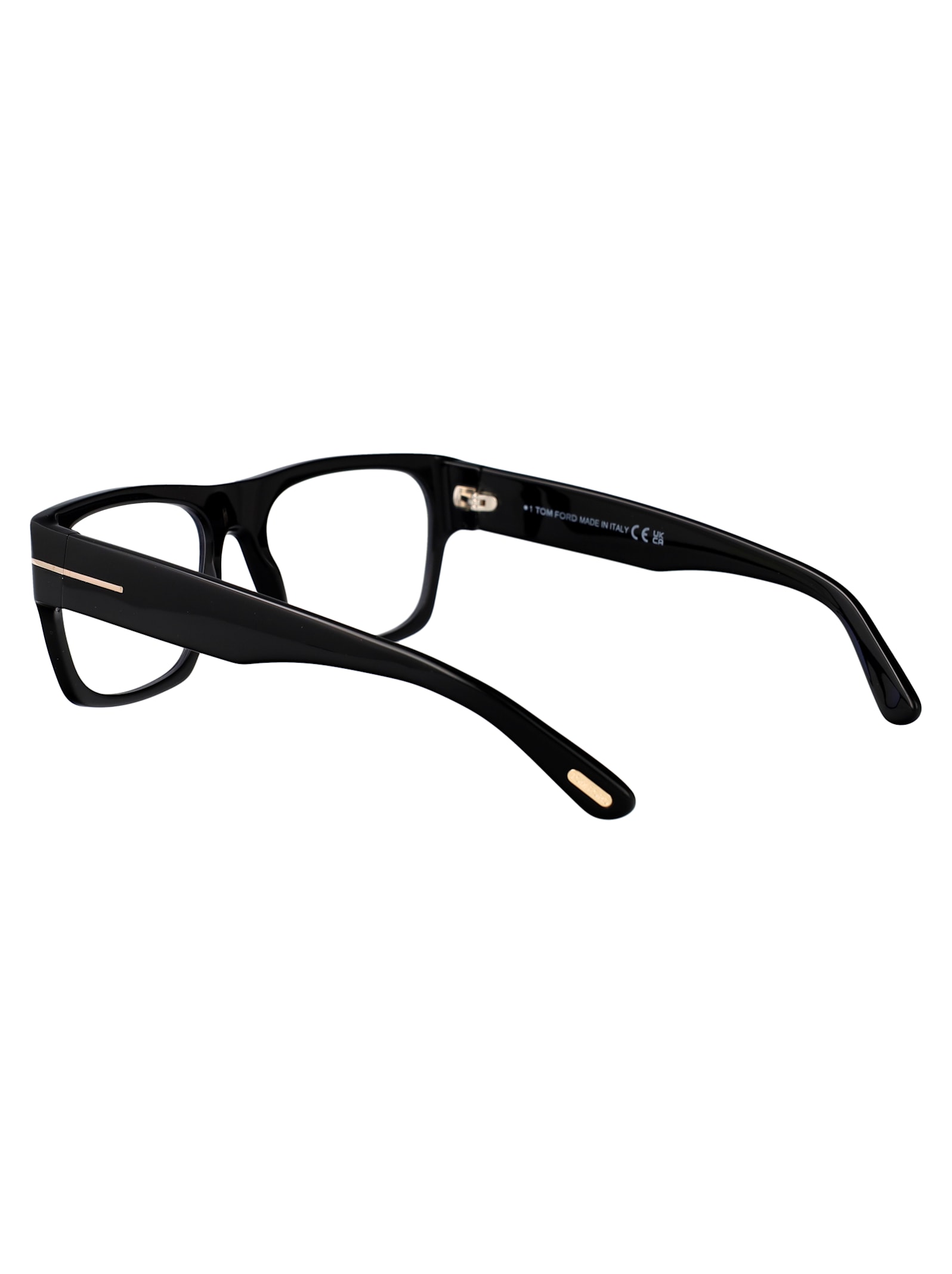 Tom Ford Ft5903b Logo-engraved Square-frame Glasses In Nero Lucido