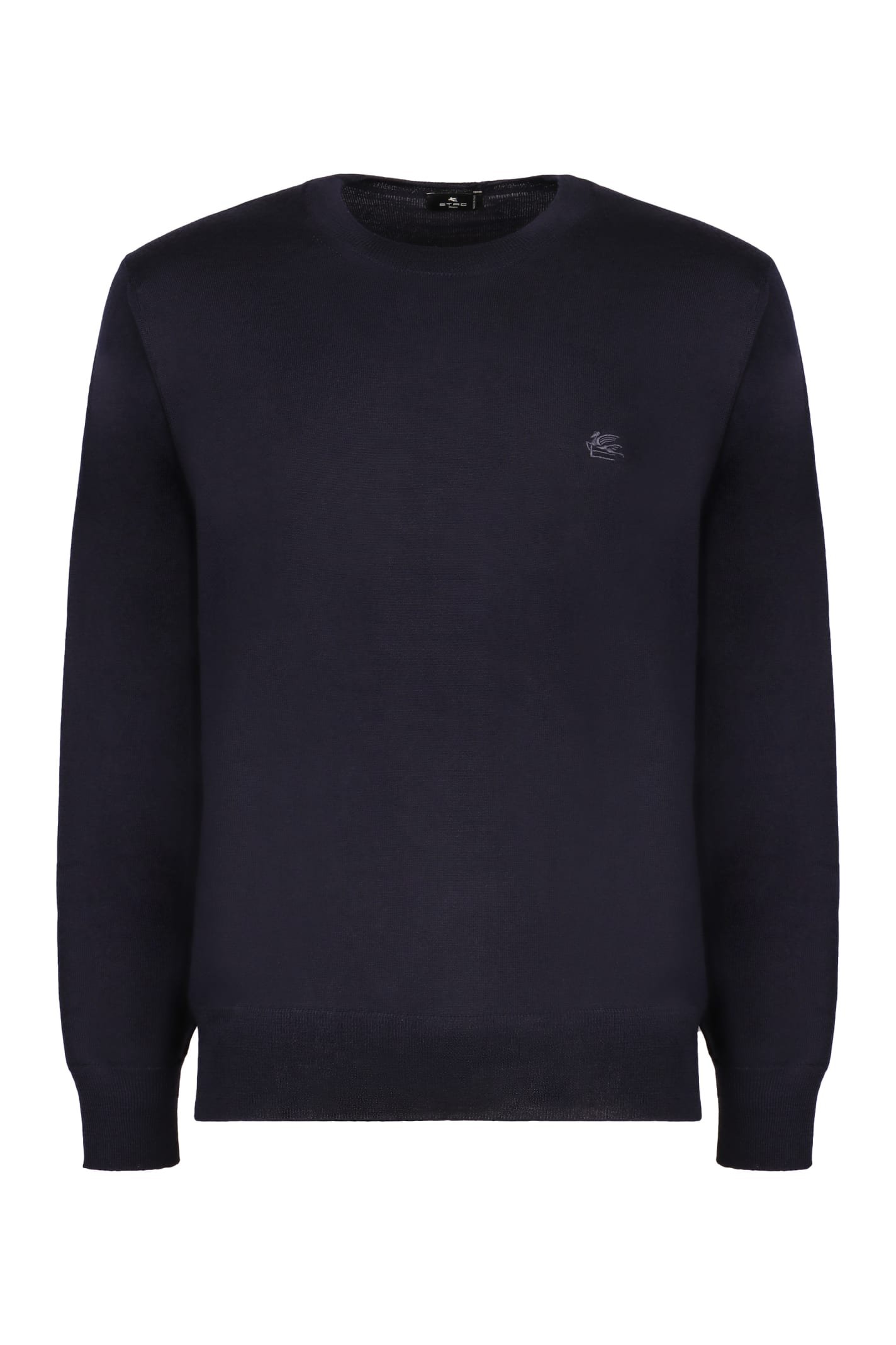 Shop Etro Crew-neck Wool Sweater In Blue