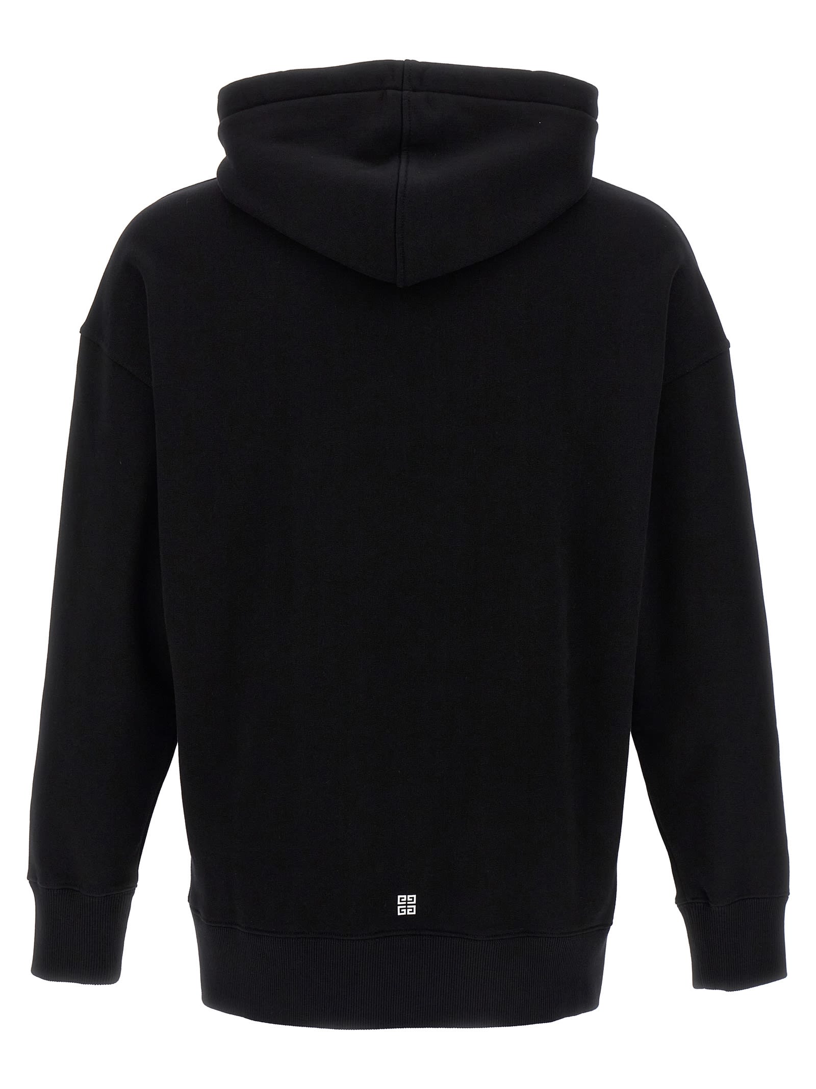 Shop Givenchy Logo Print Hoodie In Black