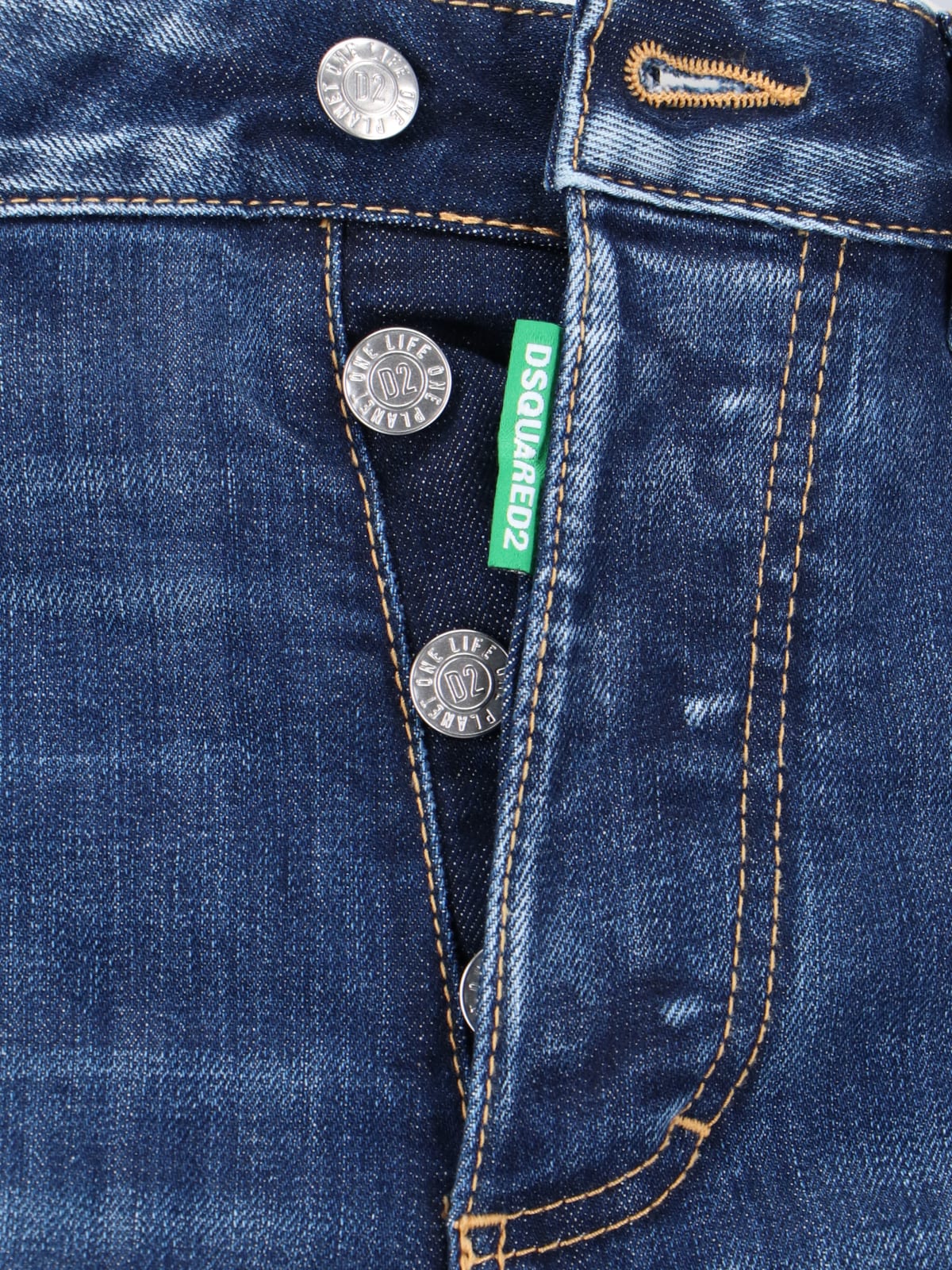Shop Dsquared2 Stretch Denim Boston Jeans In Blue