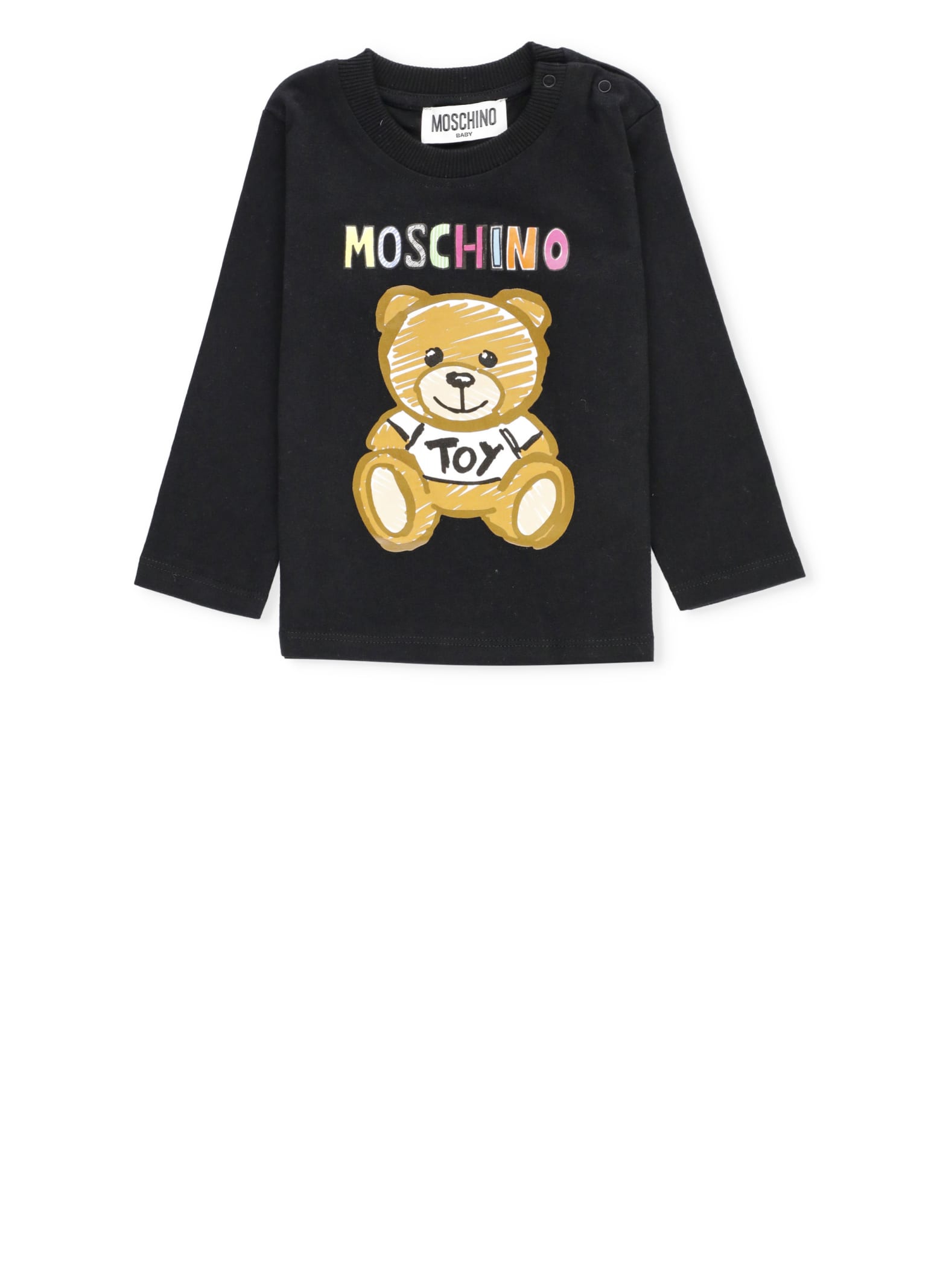 Moschino Babies' Teddy Bear T-shirt In Black