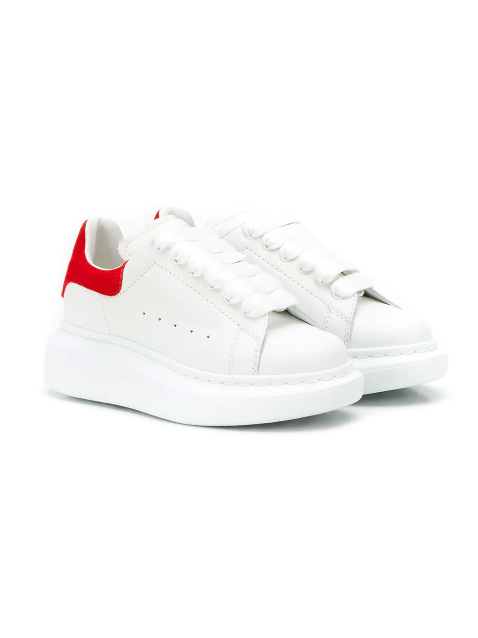 Alexander Mcqueen Kids Unisex White Oversized Sneakers In Bianco