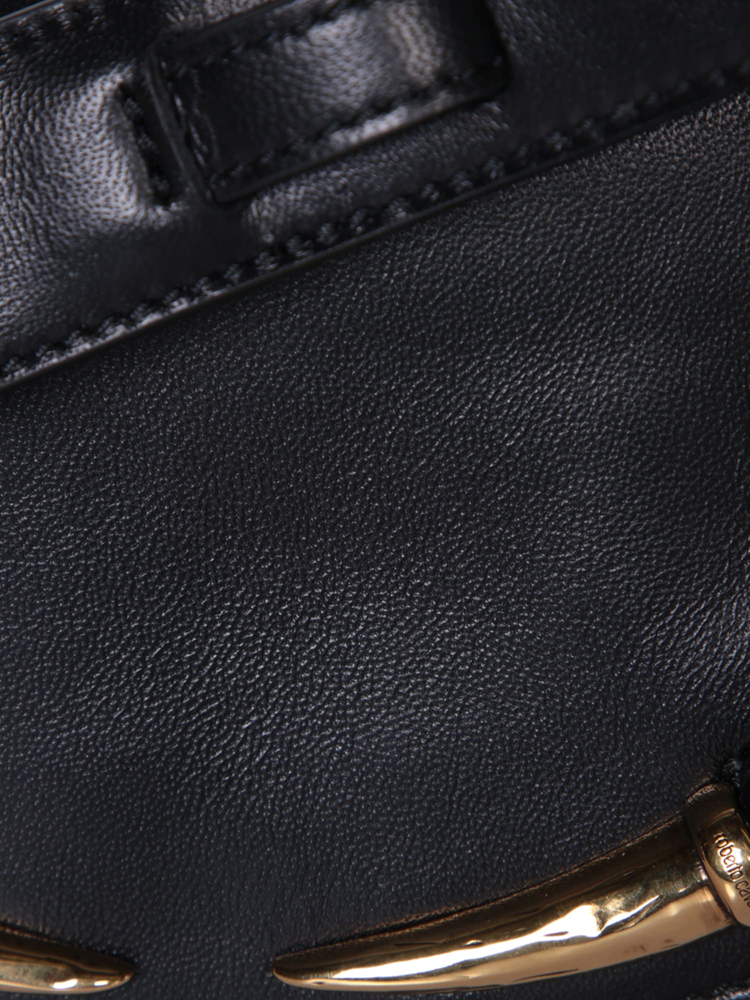Shop Roberto Cavalli Black Leather Shoulder Bag
