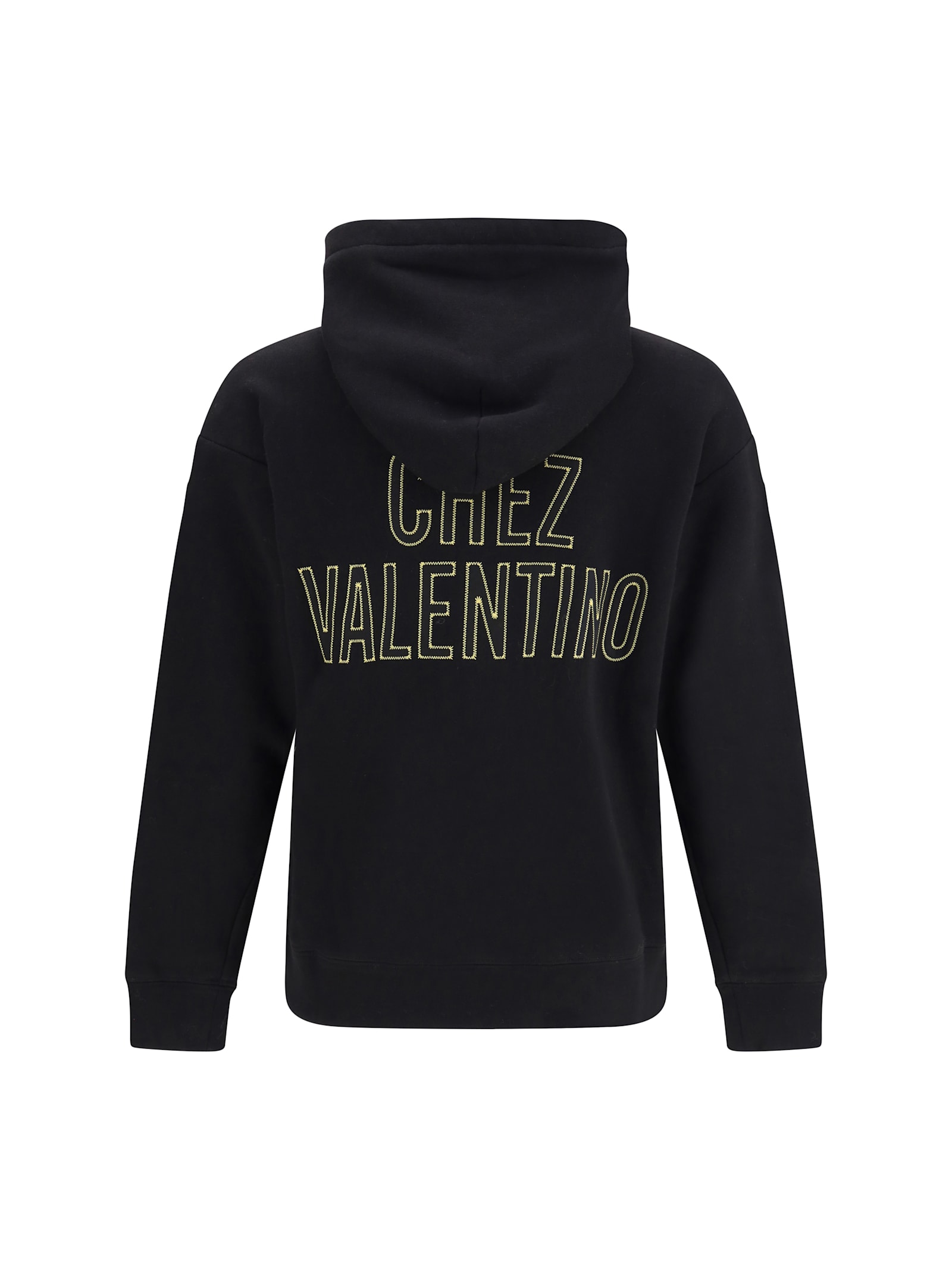Valentino Cotton Hoodie Panther 60 In Black