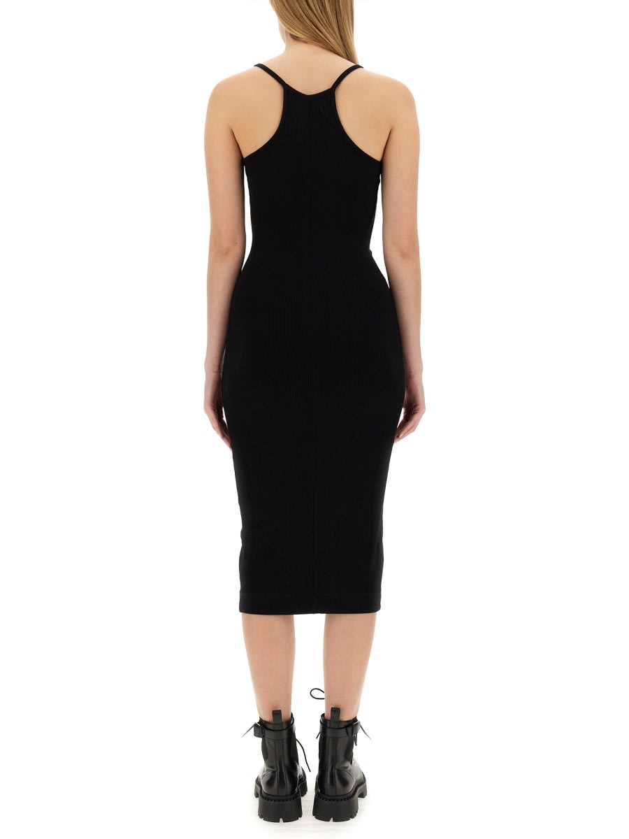 Shop M05ch1n0 Jeans Ribbed Dress In Black