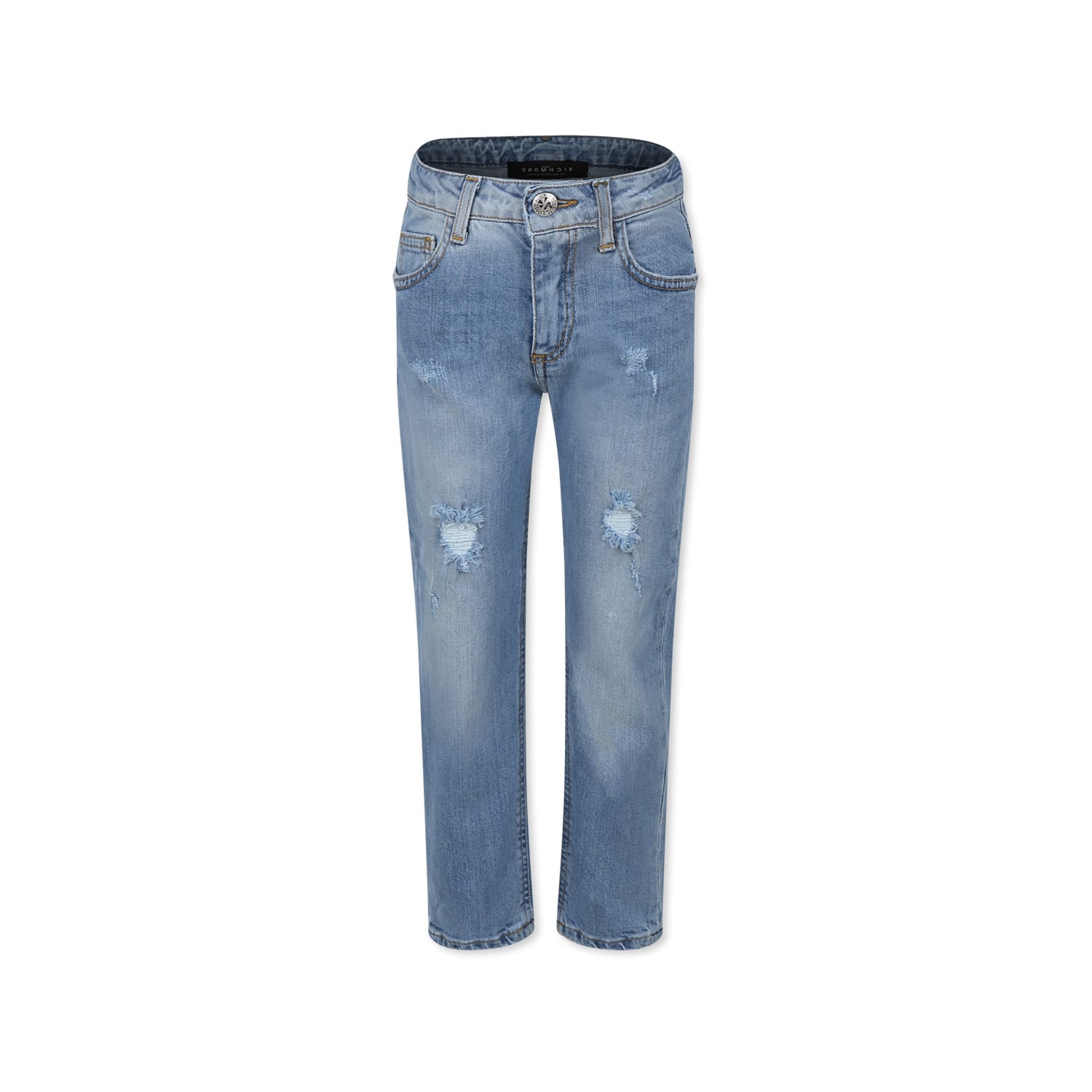 Richmond Denim Jeans For Boy With Logo In Blue