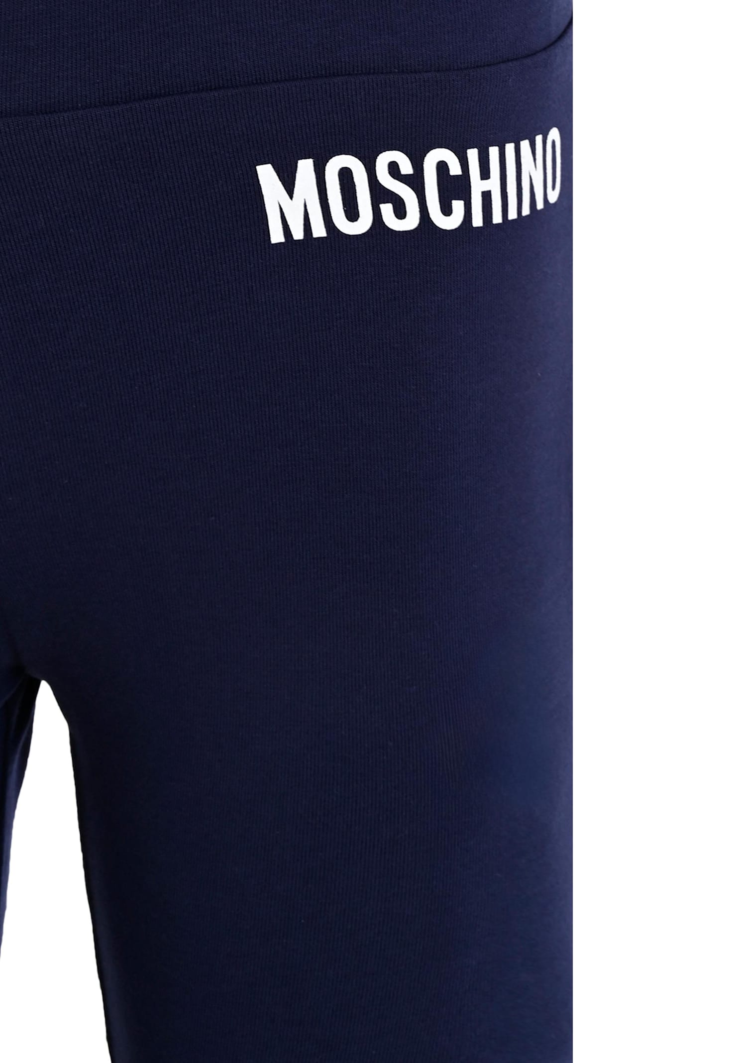 Moschino Blue Leggings For Girl With Logo In Blue