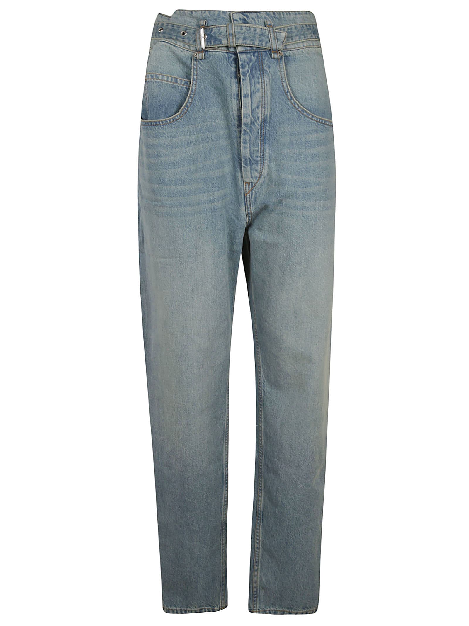 Isabel Marant Belted Detail Jeans In Light Blue