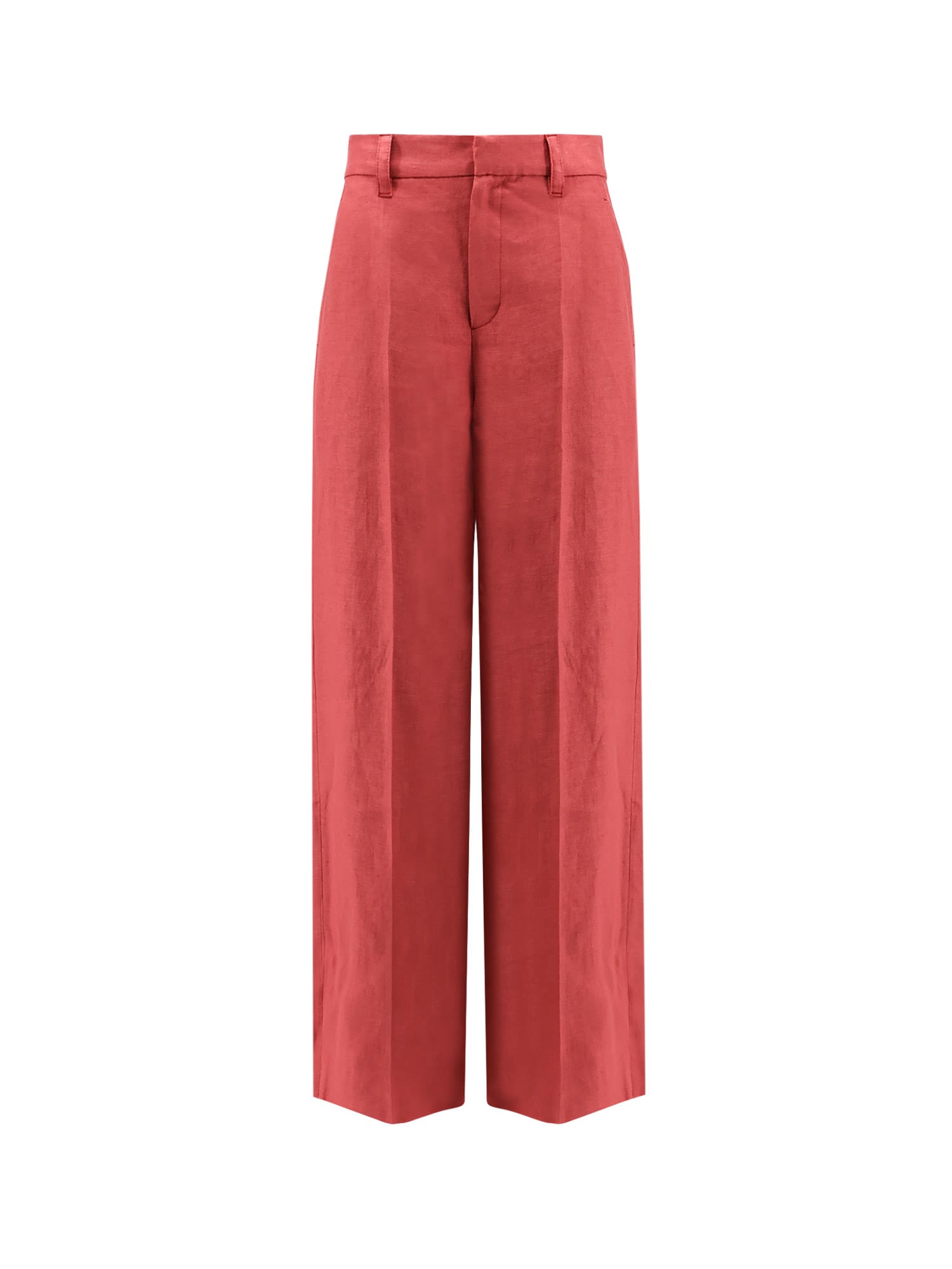 Brunello Cucinelli Hemp And Linen Trousers With Monili Detail