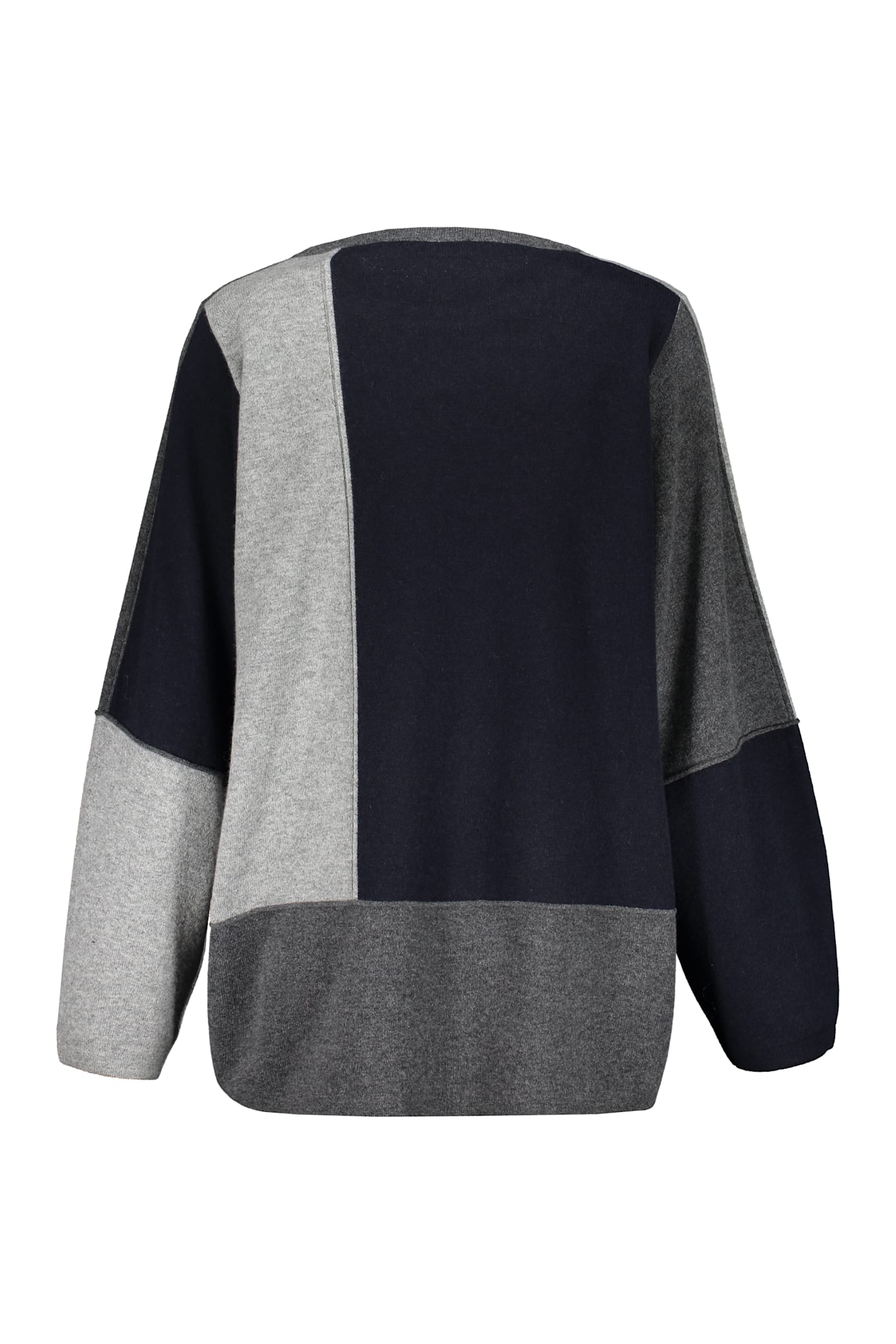 Fabiana Filippi Long Sleeve Crew-neck Sweater In Grey