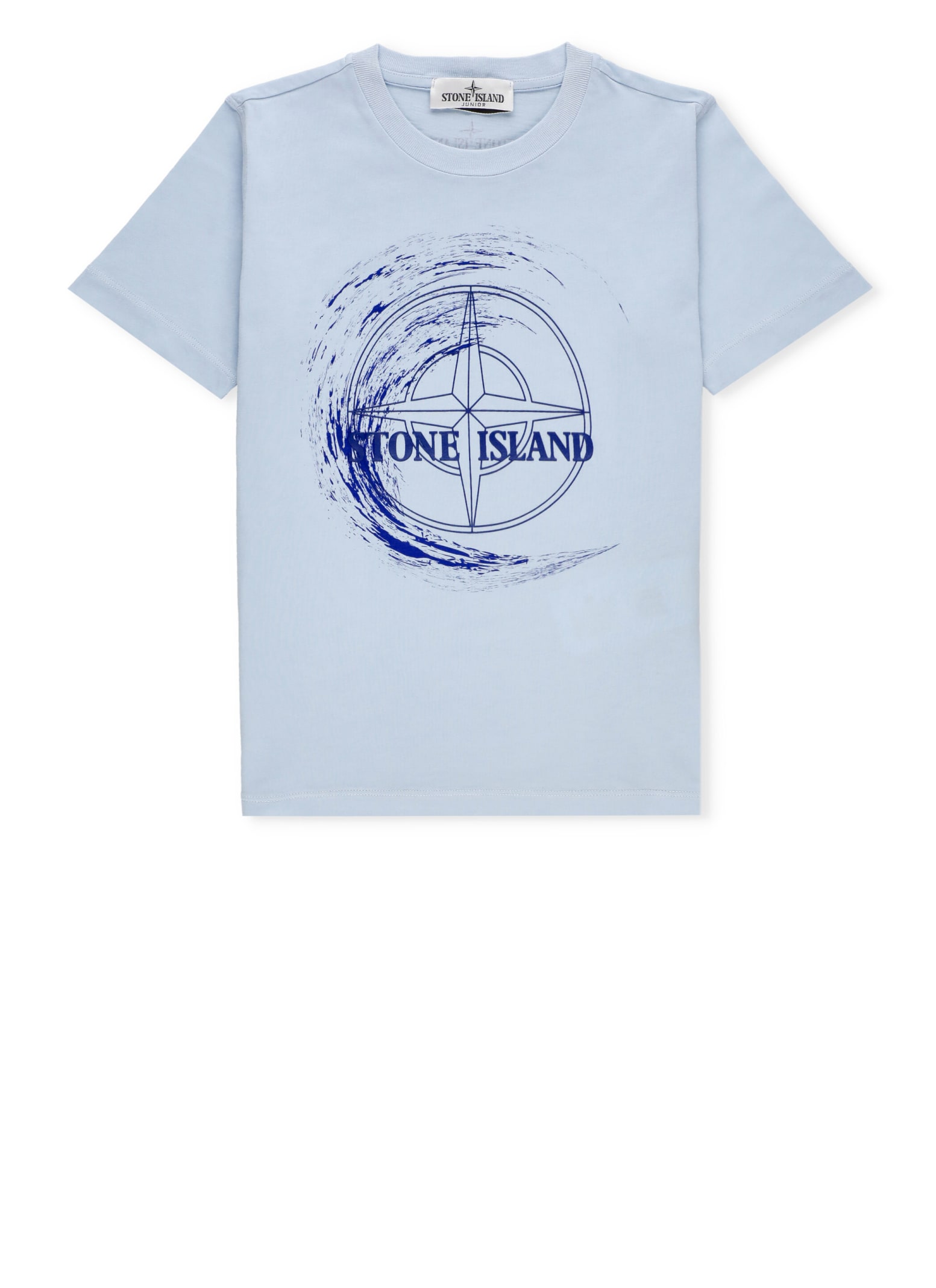 Stone Island Junior Kids' Cotton T-shirt In Light Blue