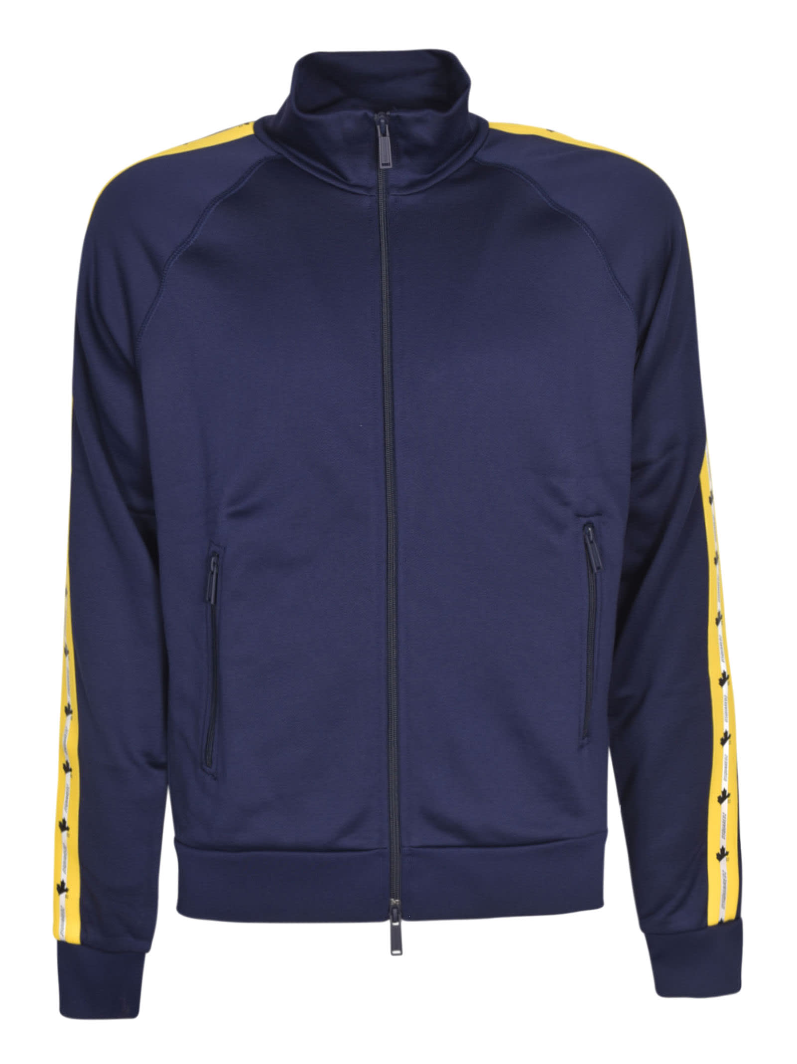 Dsquared2 Stripe Sided Zipped Jacket In Blue