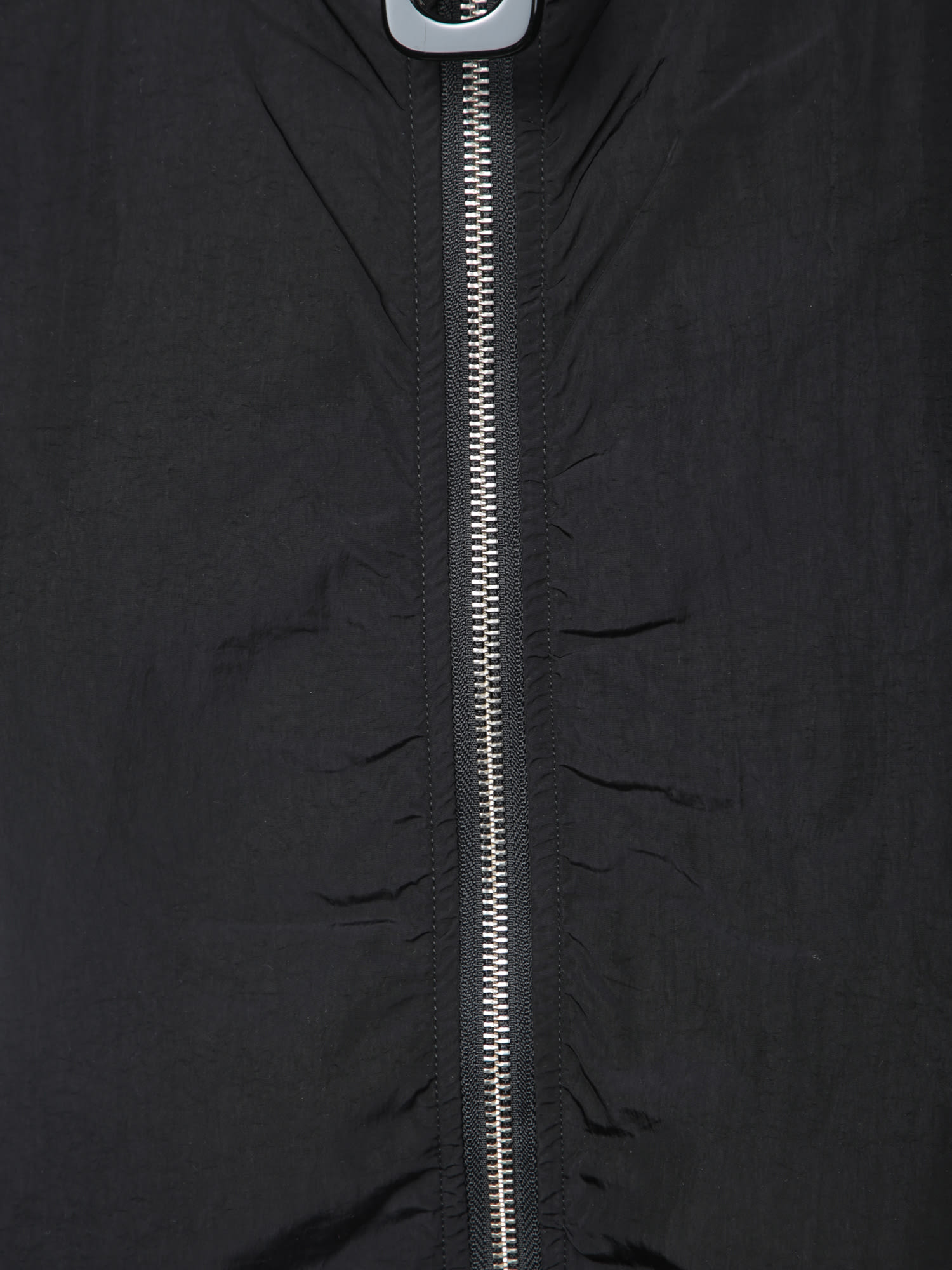 Jw Anderson Black Jacket With Mock Neck And Raglan Sleeves In Tech Fabric Man