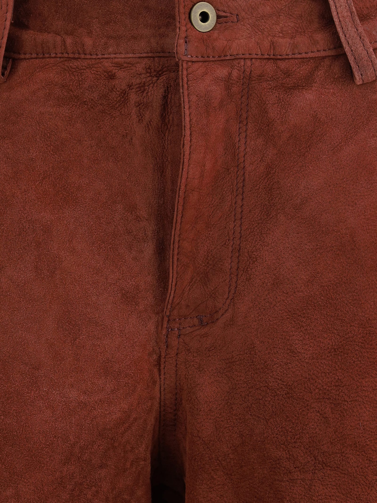 Salvatore Santoro Leather Buttoned Straight Trousers In Brown