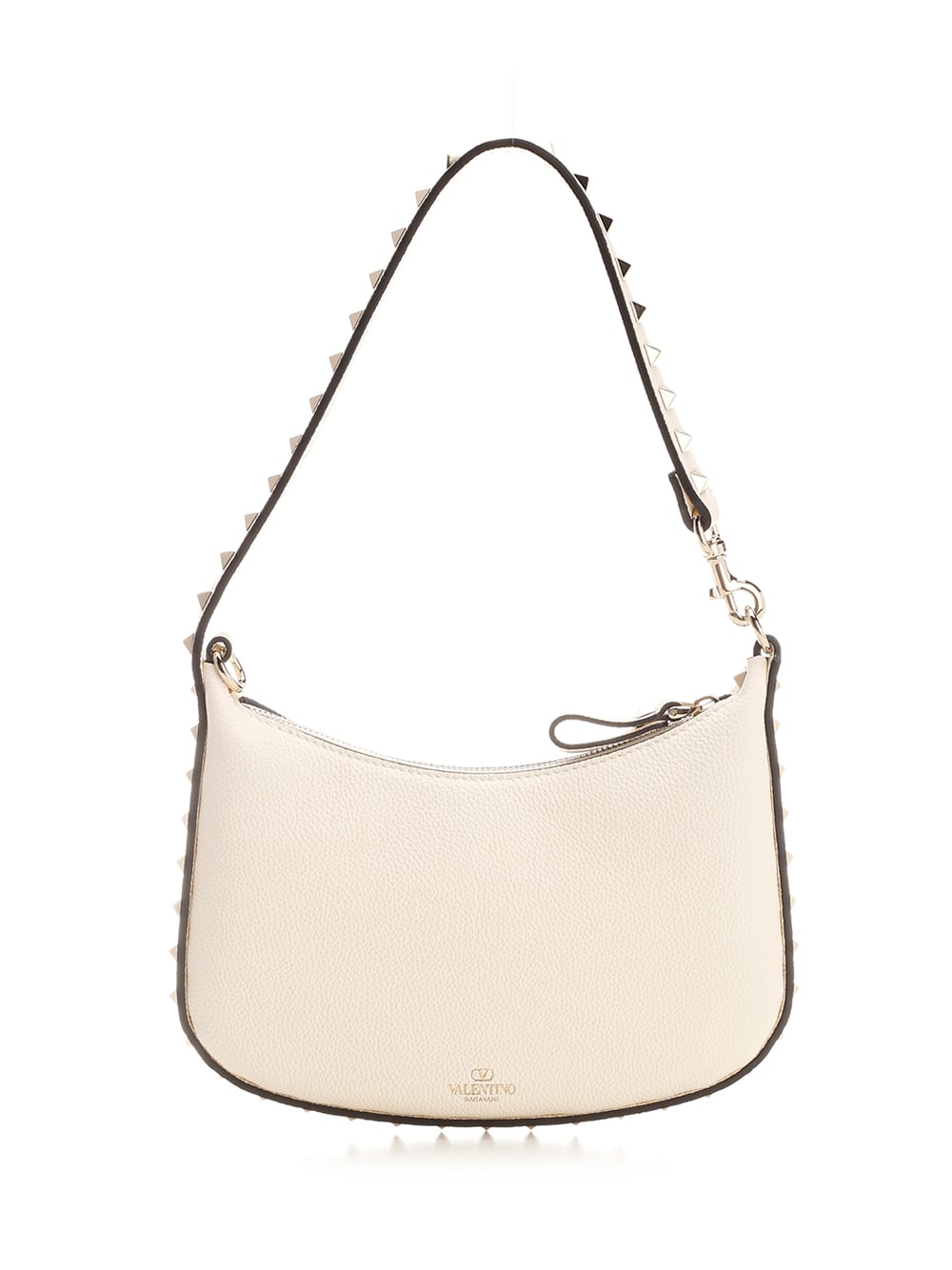 Shop Valentino Rockstud Mini Hobo In White