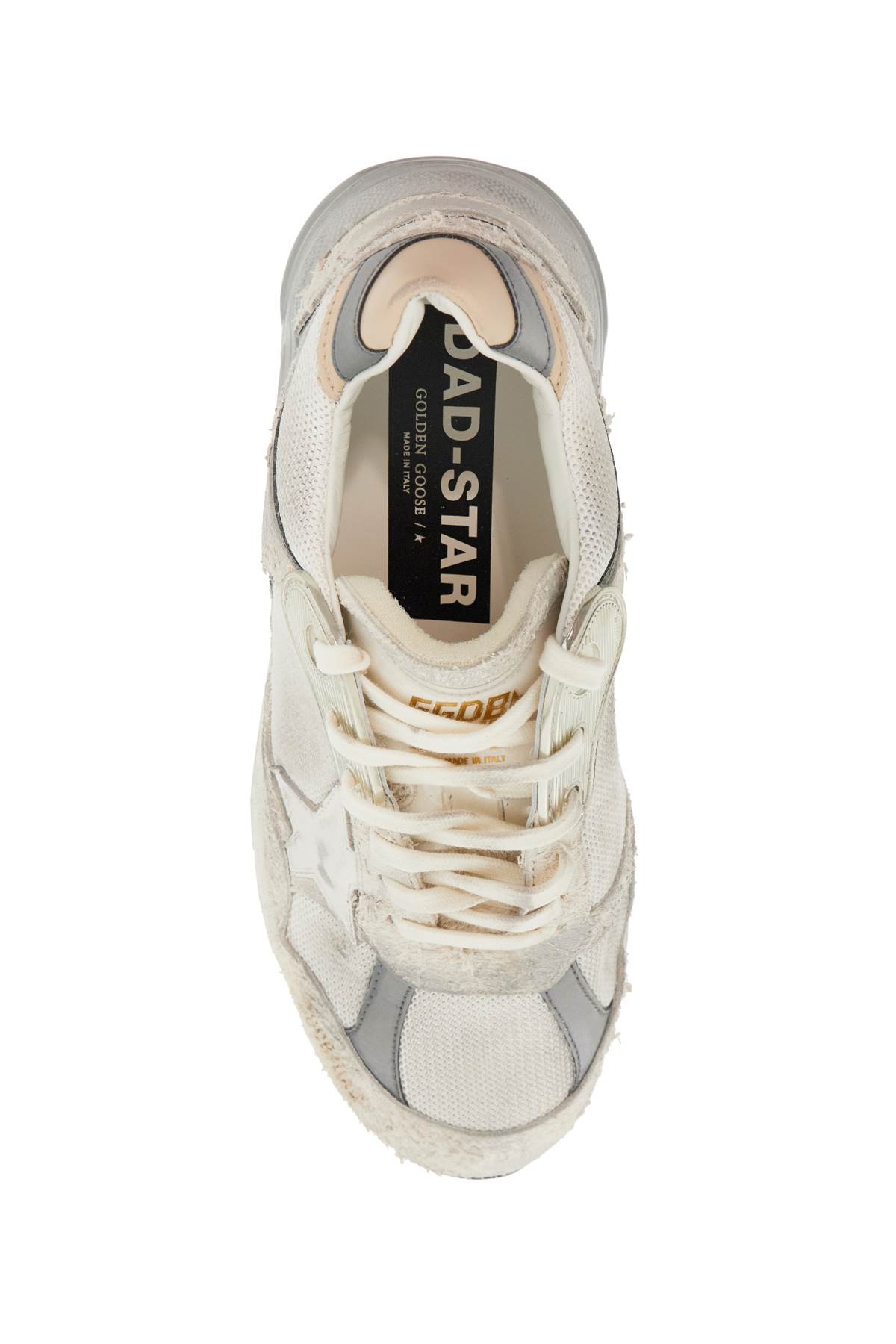 Shop Golden Goose Dad-star Sne In White/silver (white)