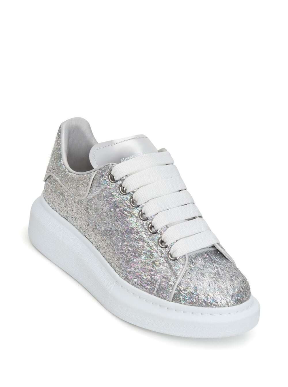 ALEXANDER MCQUEEN Tread Slick Metallic Lace-Up Sneaker Gold Off White 38EU  $750