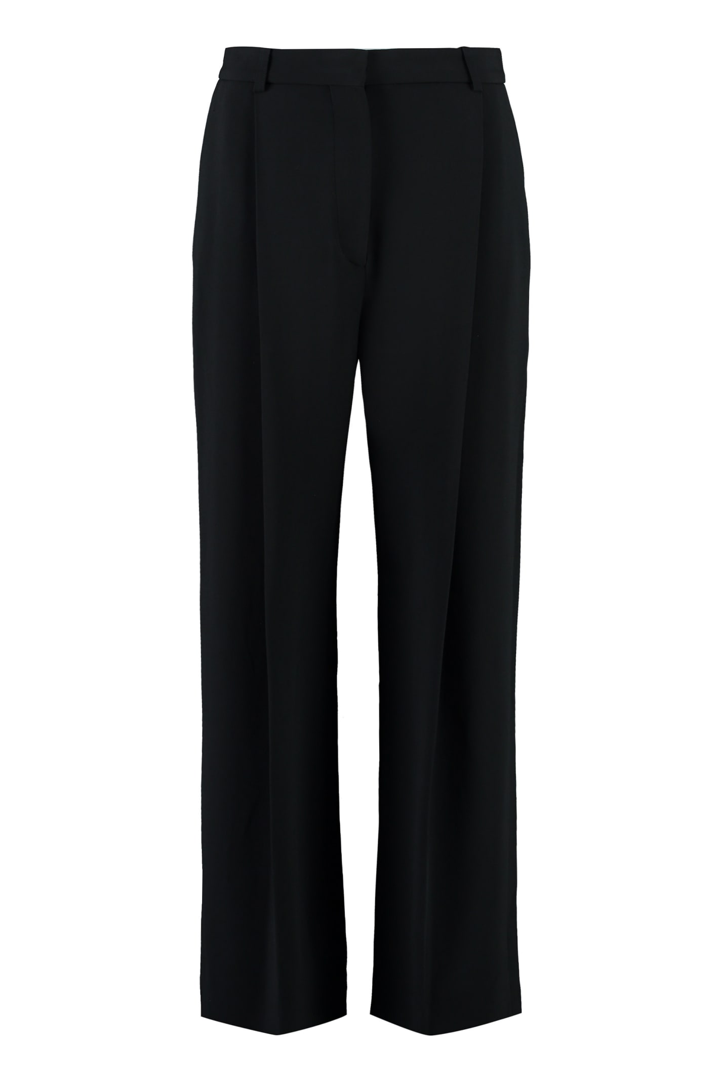 Shop Victoria Beckham Jersey Trousers In Black