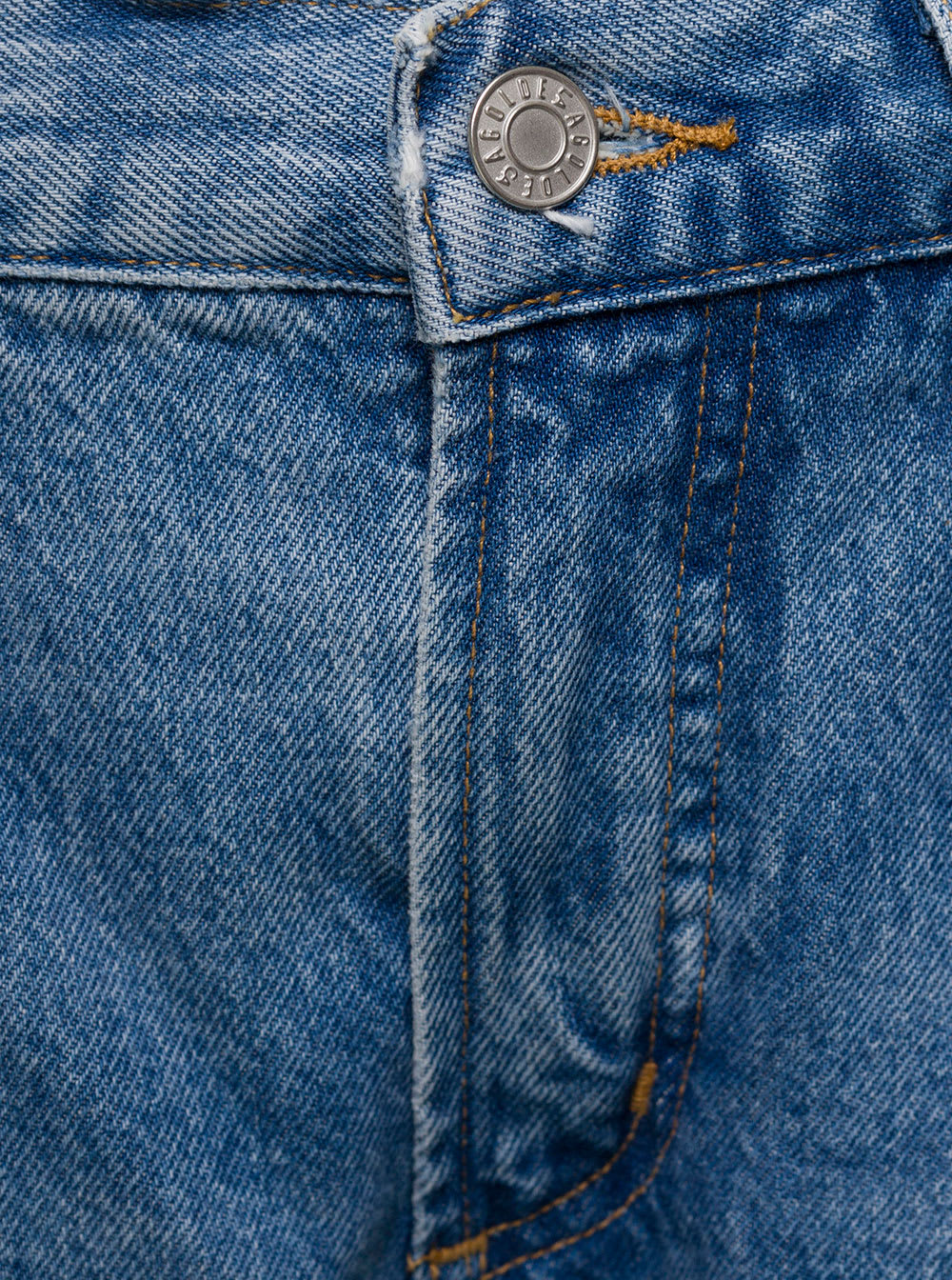 Shop Agolde Fusion Light Blue 5-pocket Style Wide Jeans In Cotton Denim Woman